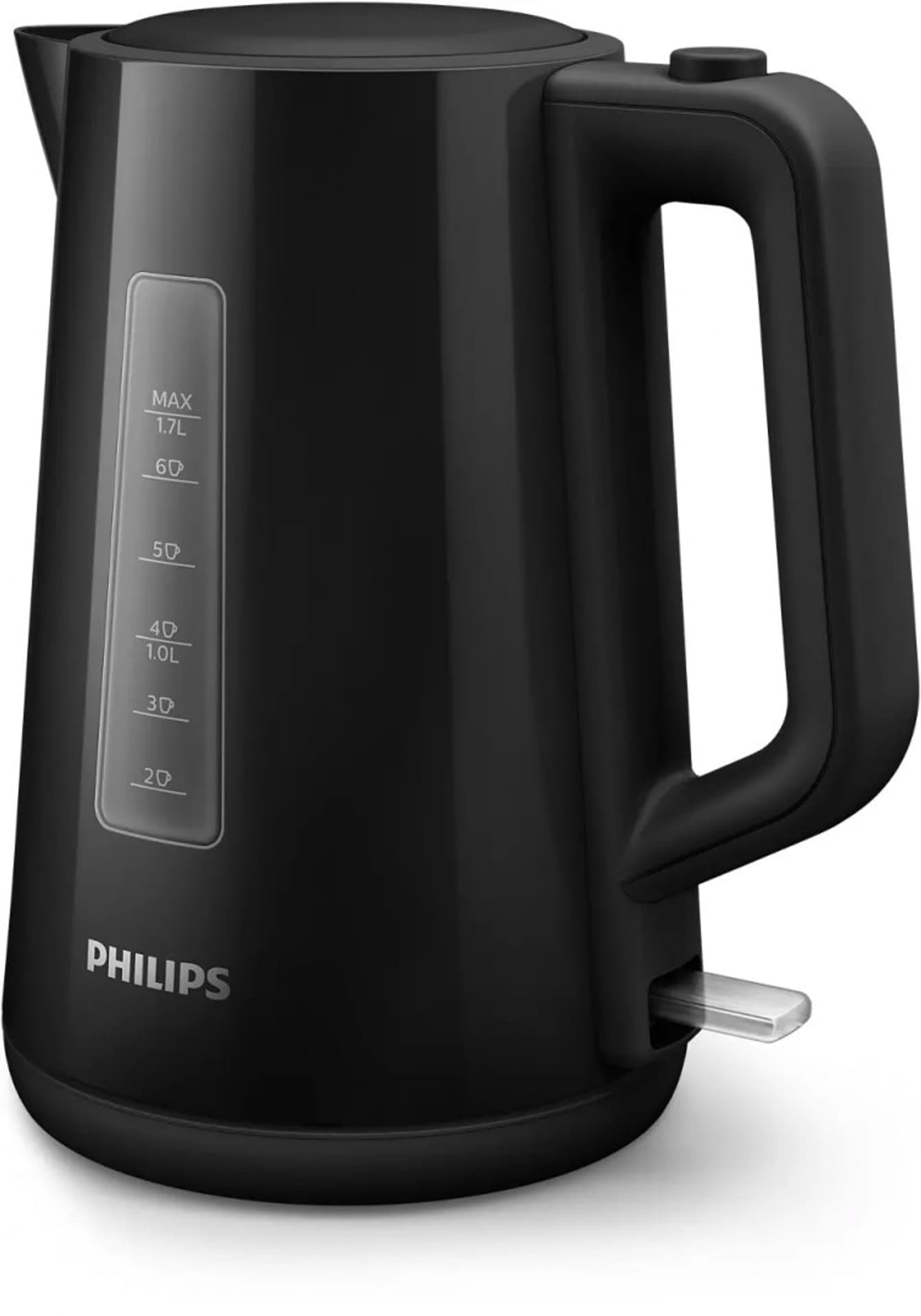 

Czajnik Philips HD9318/20 elektryczny, 2200 W, 1,7 l, plastikowy, podstawa obrotowa 360°, czarny