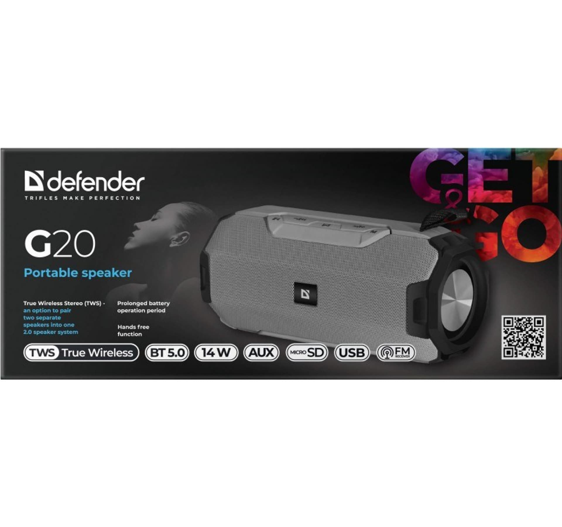 

DEFENDER GŁOŚNIK G20 BLUETOOTH/FM/TF/USB 14W 65020