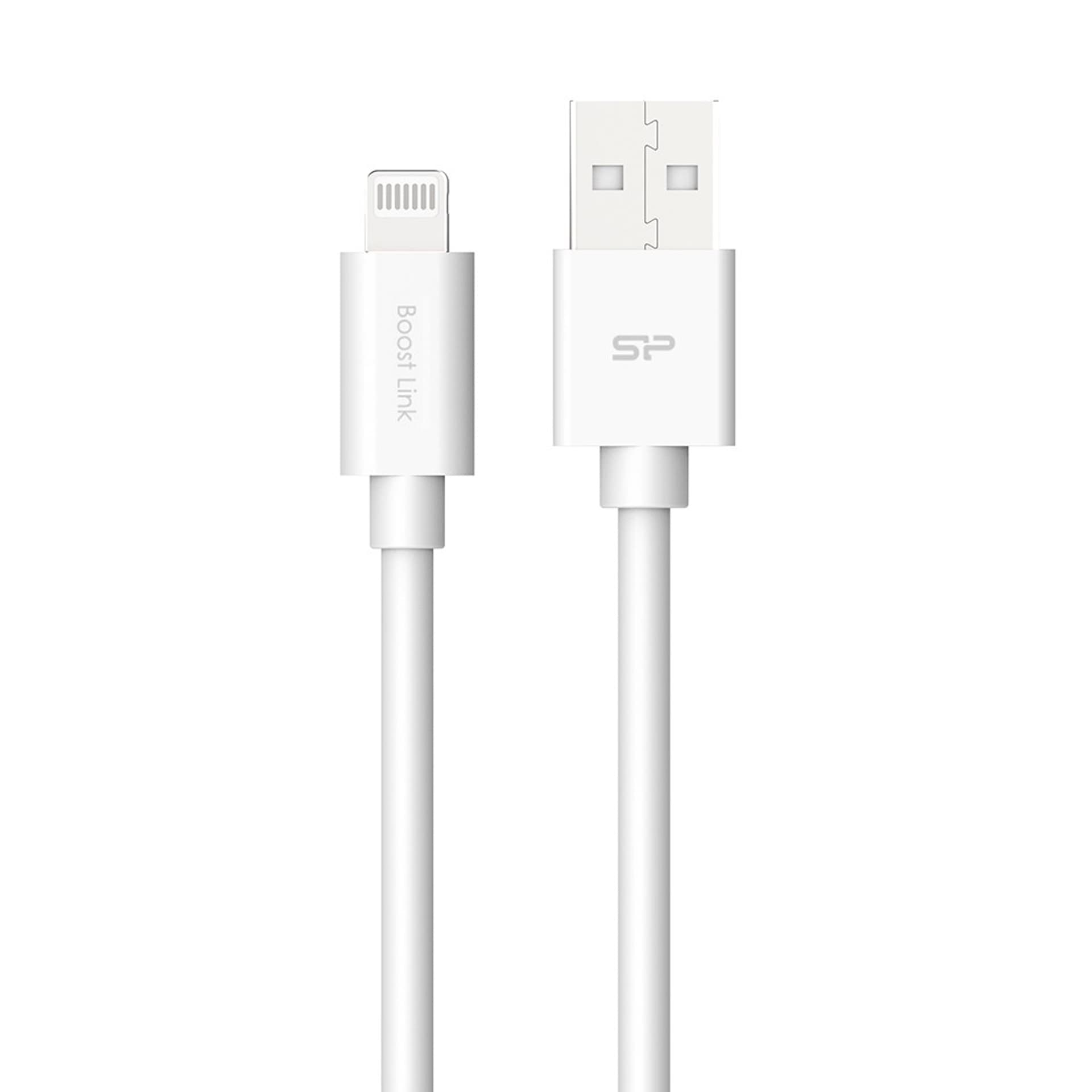 

Kabel USB - Lightning Silicon Power LK15AL 1M PVC Mfi White