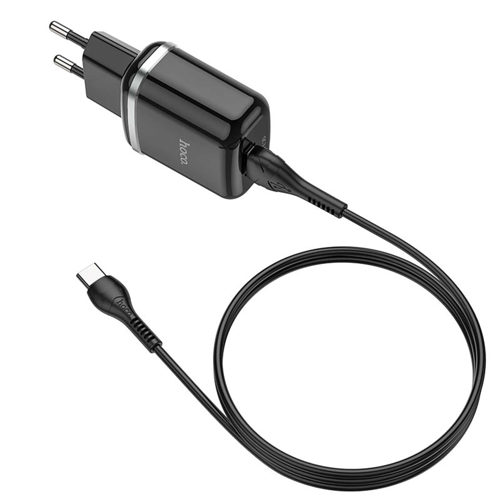 

Ładowarka Sieciowa USB 18W QC3.0 3A + Kabel USB-C 1m HOCO N3 Quick Charge USB Typ C czarna