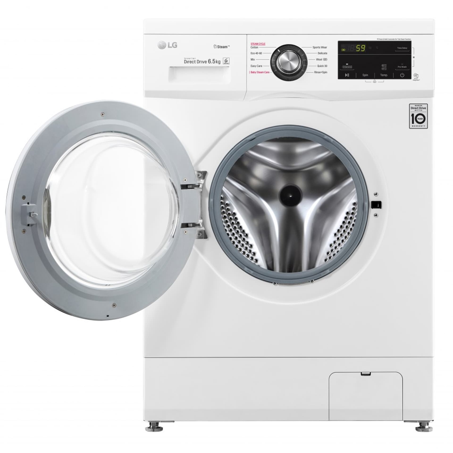 

Pralka LG F2J3WY5WE Klasa efektywności energetycznej E, Ładowanie od przodu, Pojemność prania 6,5 kg, 1200 obr/min, Głębokość 44