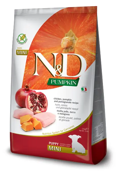 

N&D PUMPKIN DOG CHICKEN, PUMPKIN & POMEGRANATE PUPPY MINI 2,5 KG