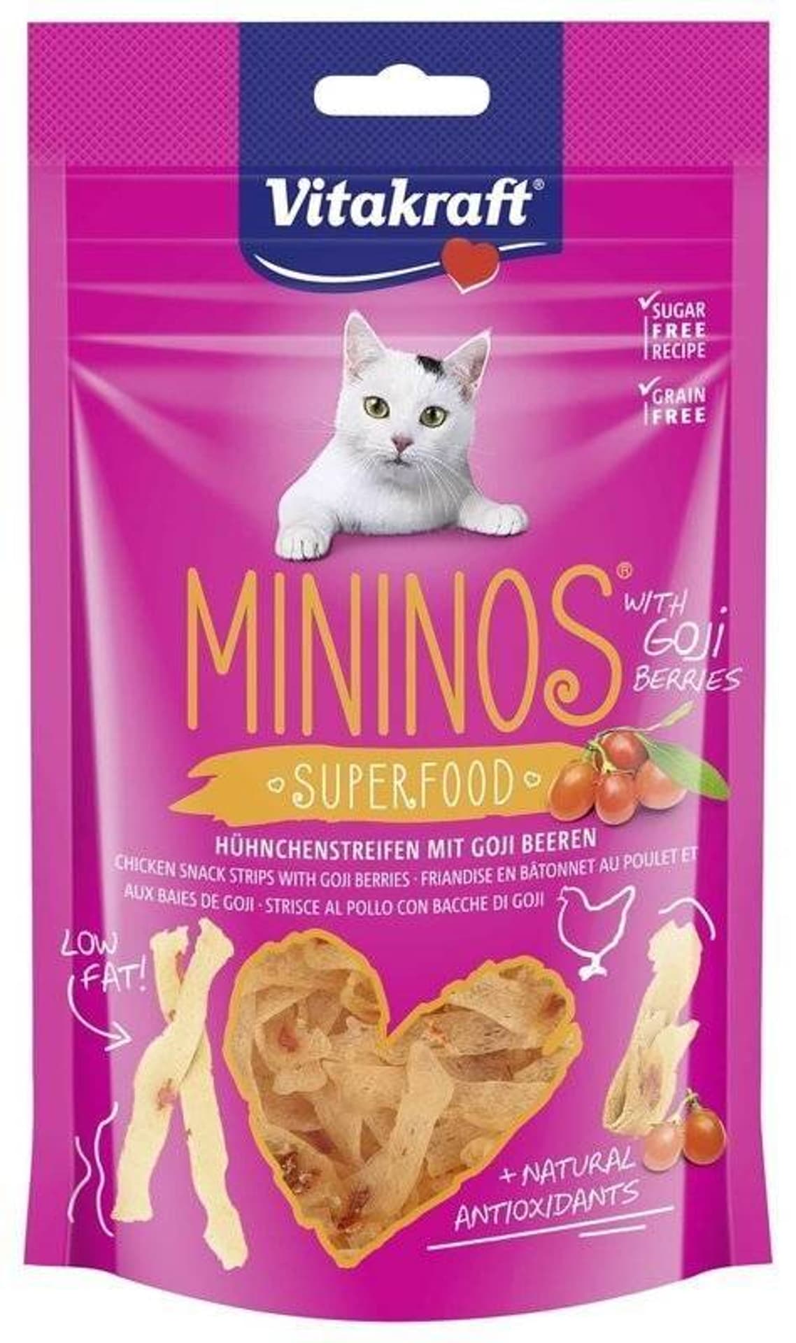 

VITAKRAFT MININOS SUPERFODD przysmak z kurczakiem i nasionami goji dla kota 40g