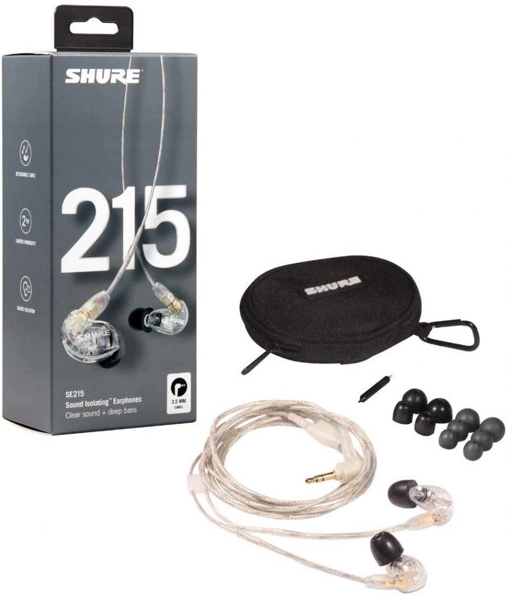 

Shure SE215 Słuchawki douszne, przezroczyste