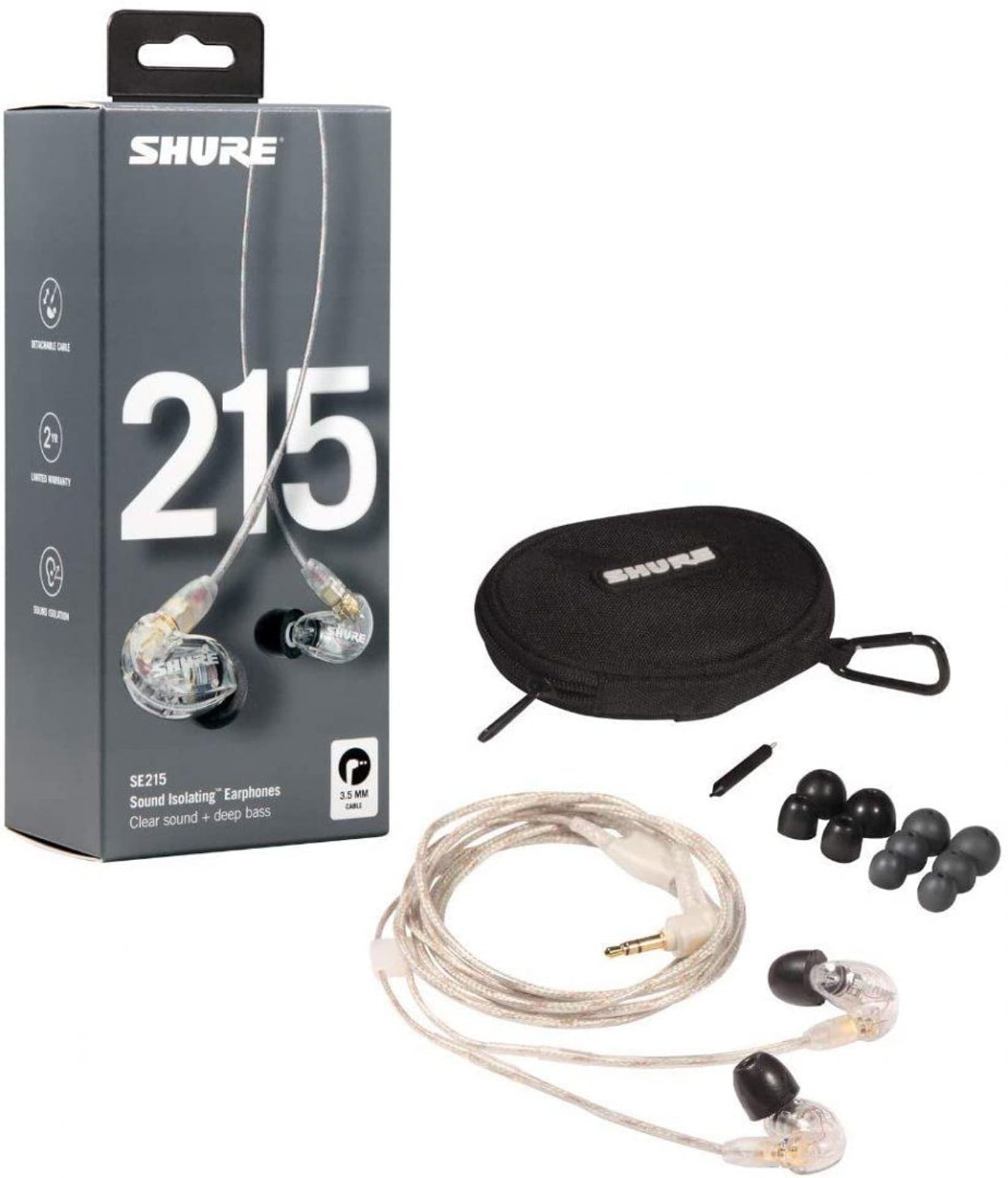 

Słuchawki Shure SE215, czarne
