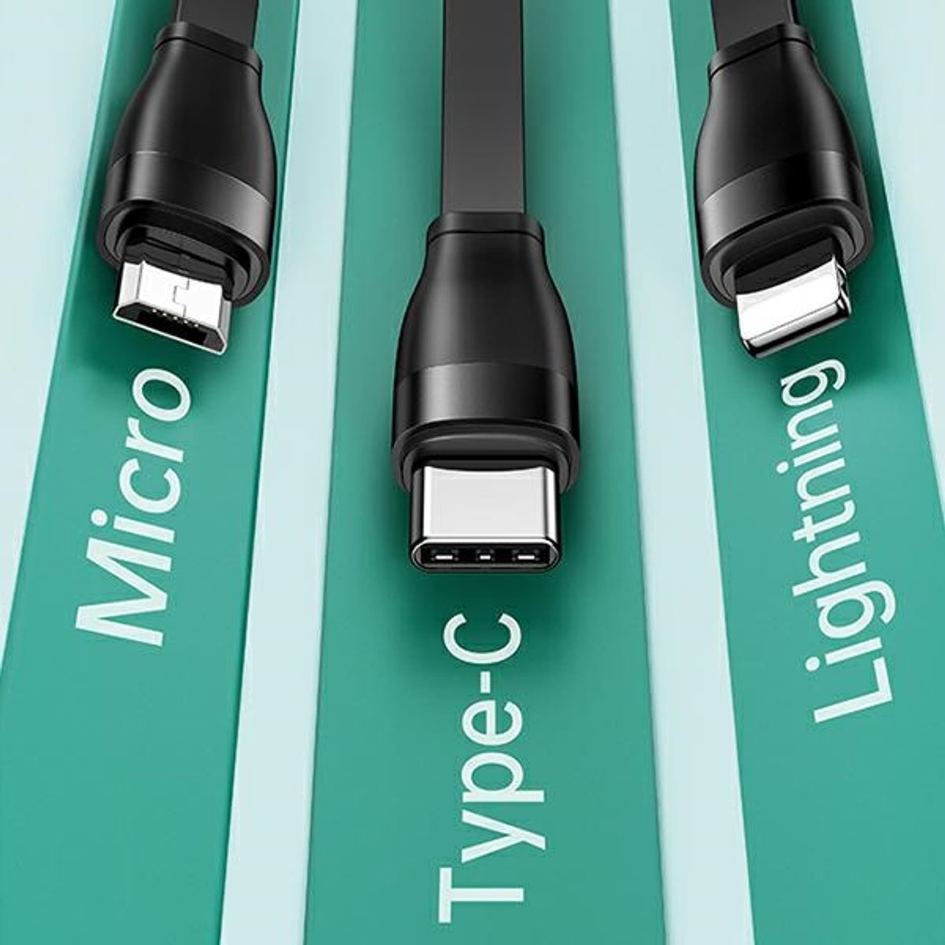 

USAMS Kabel U69 3w1 1m czarny/black (lightning/microUSB/USB-C) SJ508USB01 (US-SJ508)