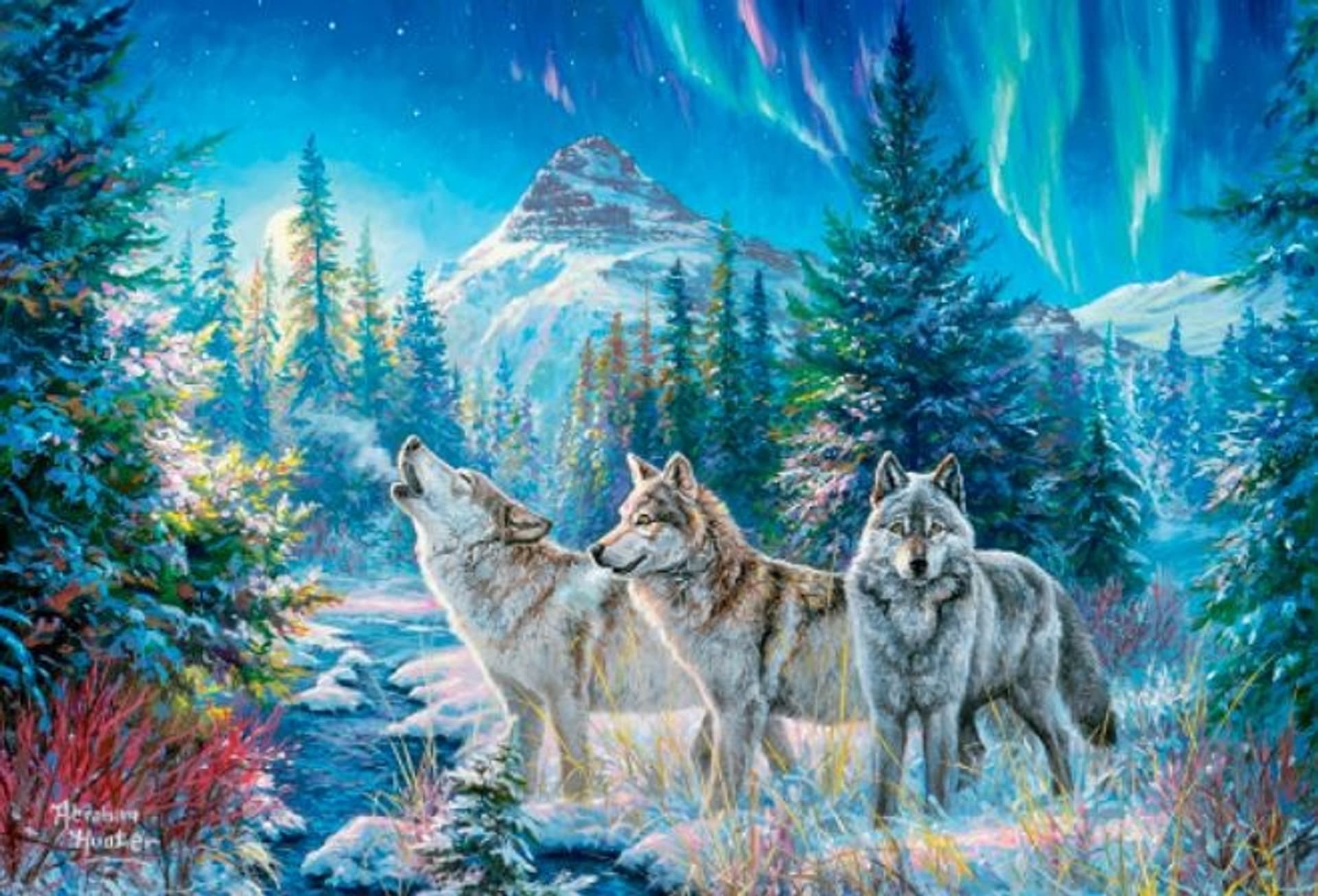 

Puzzle 1500 elementów Wilki Moonrise Call