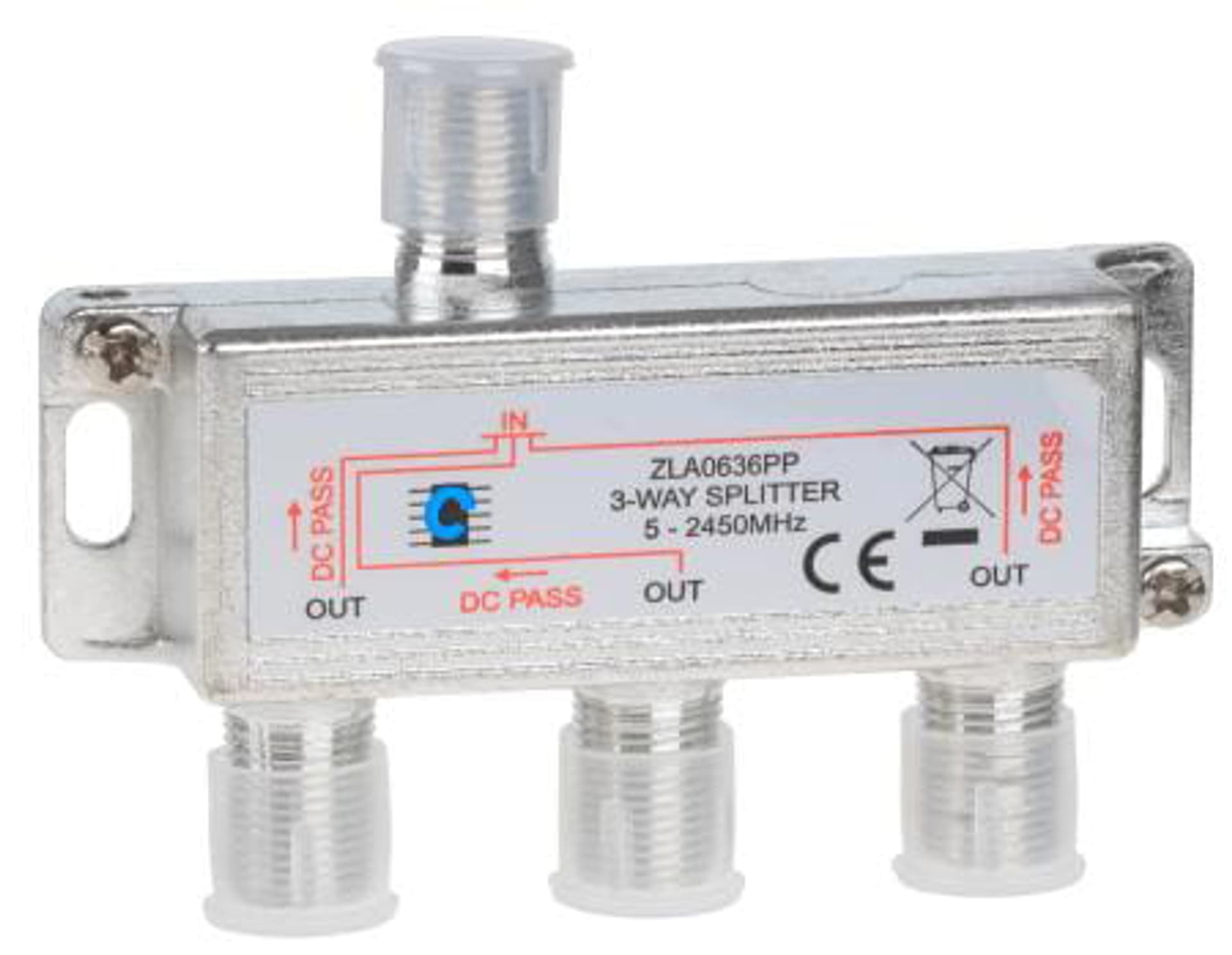 

ZLA0636PP Splitter 3way 5-2450MHz power pass