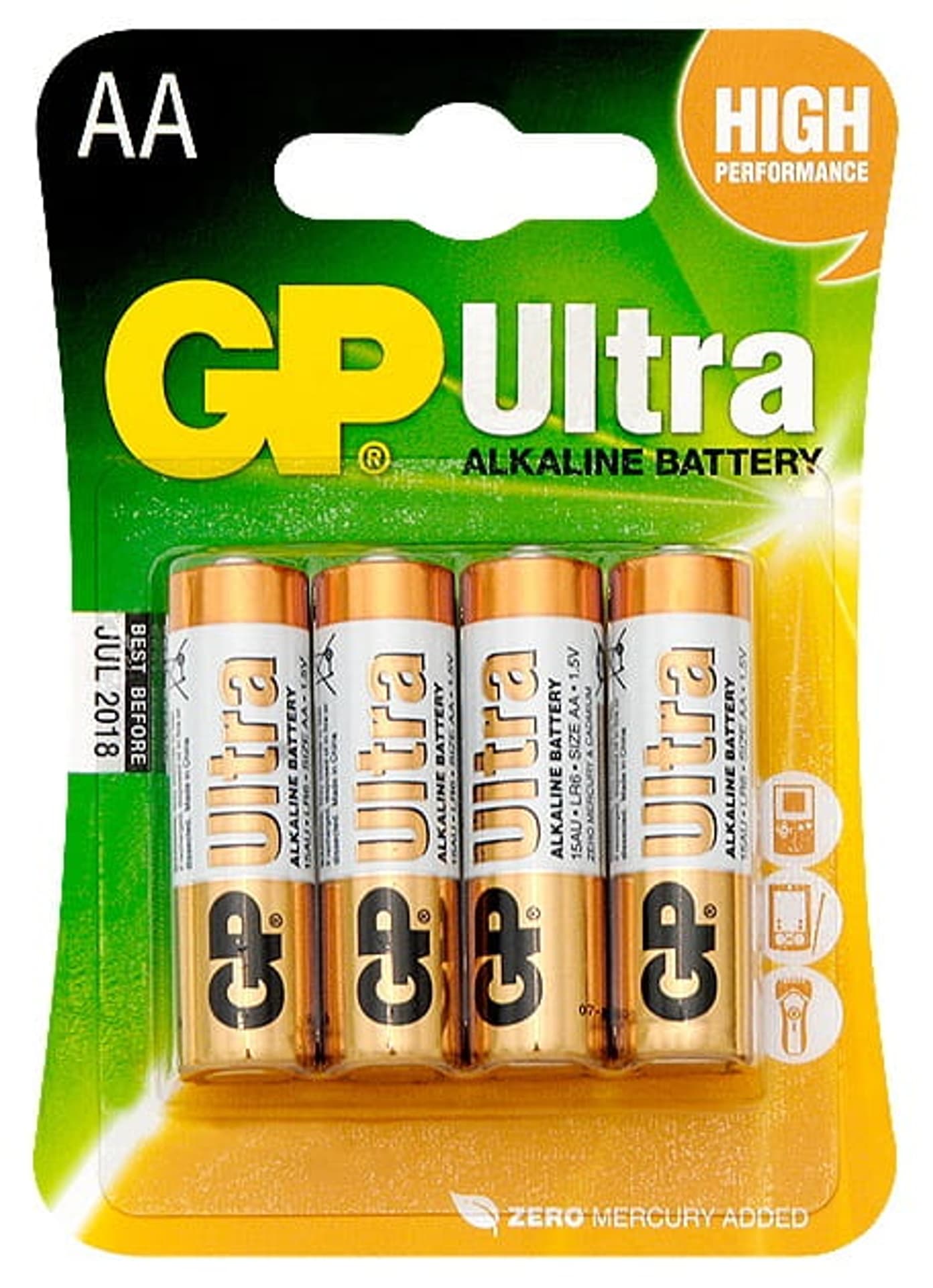 

Baterie alkaliczne AA 1.5 LR6 GP ULTRA 4sztuki 8714