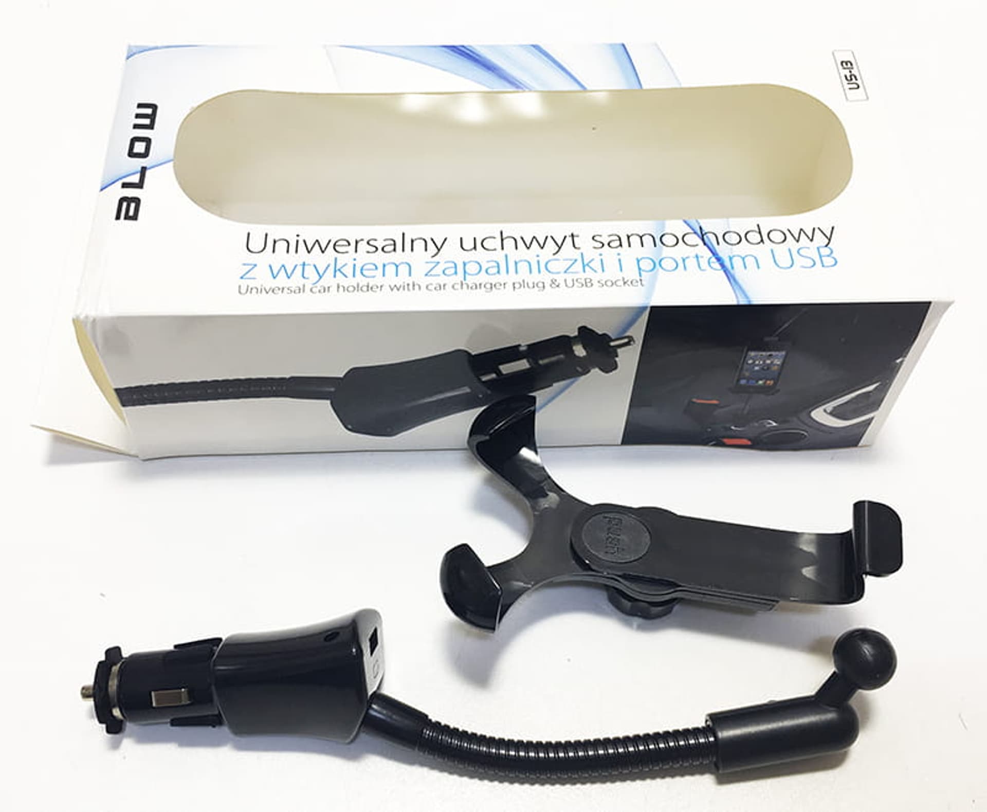 

Uchwyt uniwersalny samochodowy Blow US-13 z ładowarką USB 360_20180122122828