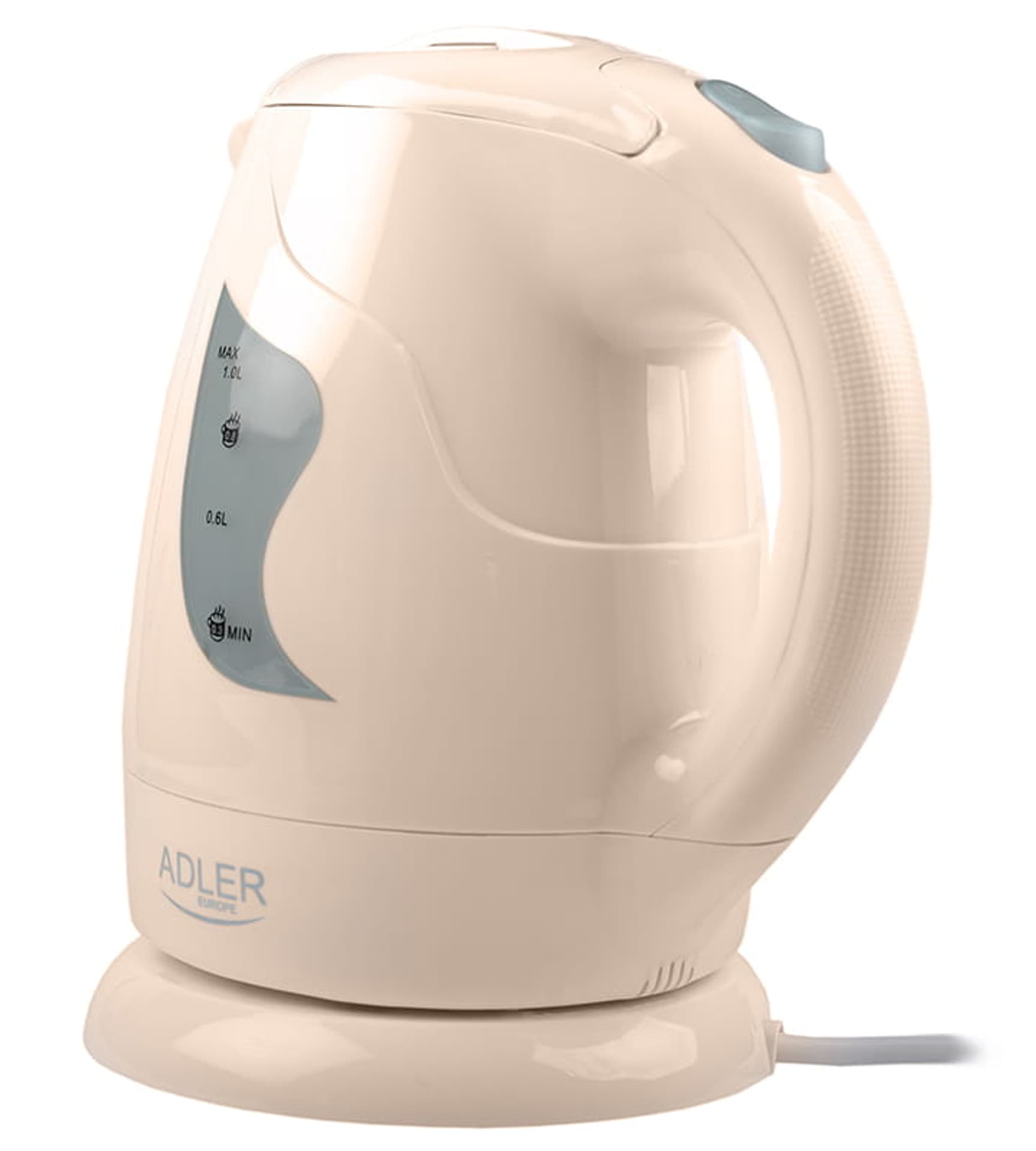 

Czajnik bezprzewodowy 1l 850W obrotowy Adler AD 08 (beżowy)