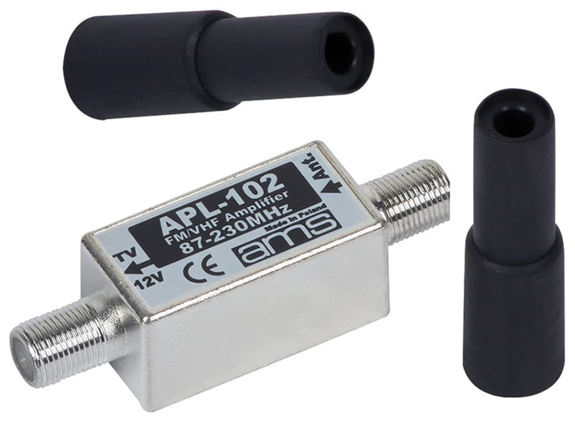 Wzmacniacz antenowy przelotowy APL-102 25 dB ekran