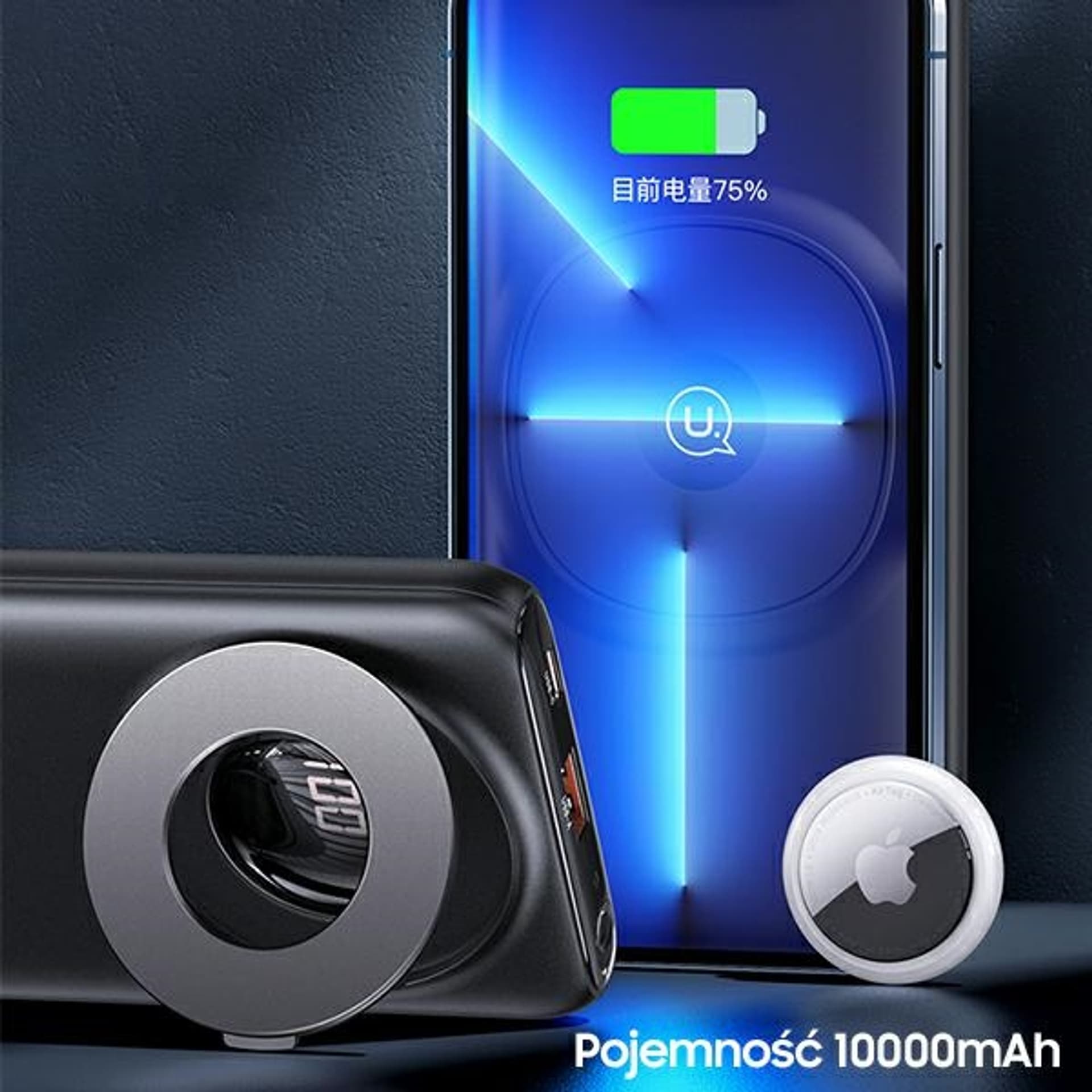 

USAMS Powerbank PB62 10000mAh 20W QC3.0+PD Magnetic Wireless Fast Charge czarny/black 10KCD17101 (US-CD171)