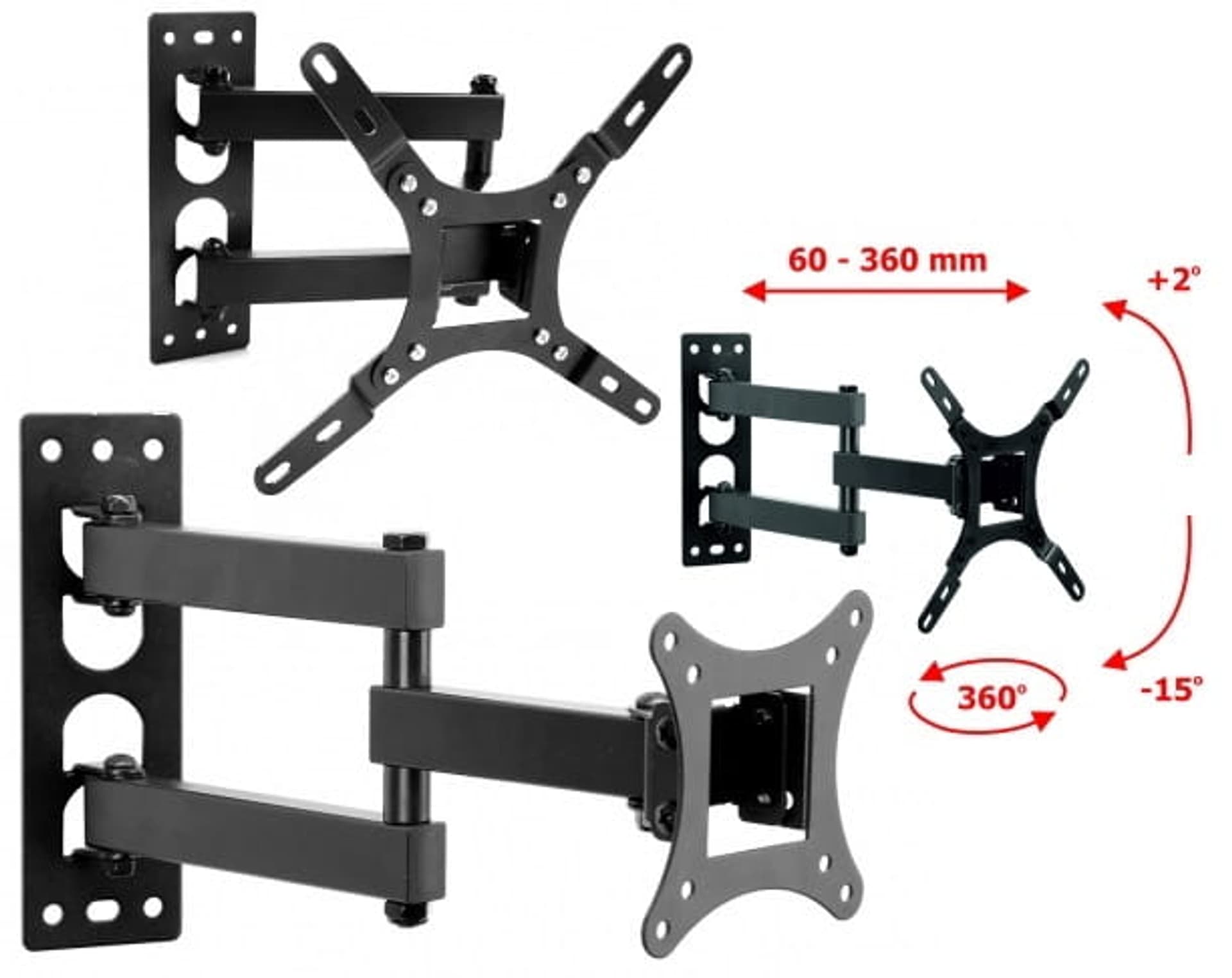 

Uchwyt na telewizor, wieszak 17"-42" regulowany AR-57A