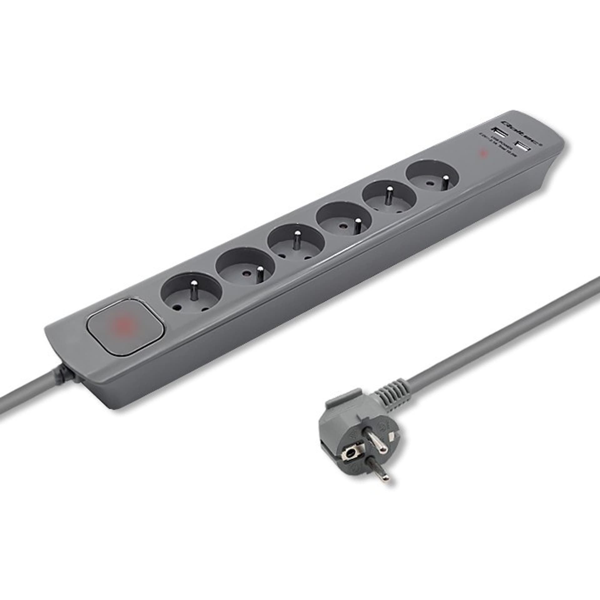 

Listwa antyprzepięciowa | 6 gniazd | 2xUSB | 1.8m | Szara