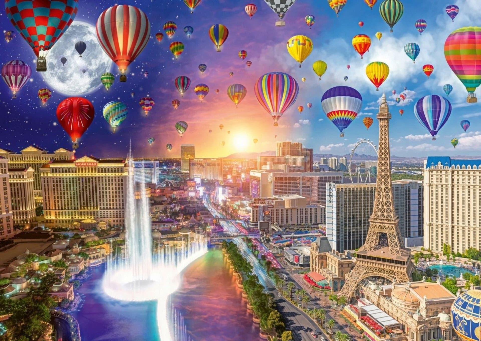 

Puzzle Premium Quality 1000 elementów Lars Stewart Las Vegas (Dzień / Noc)