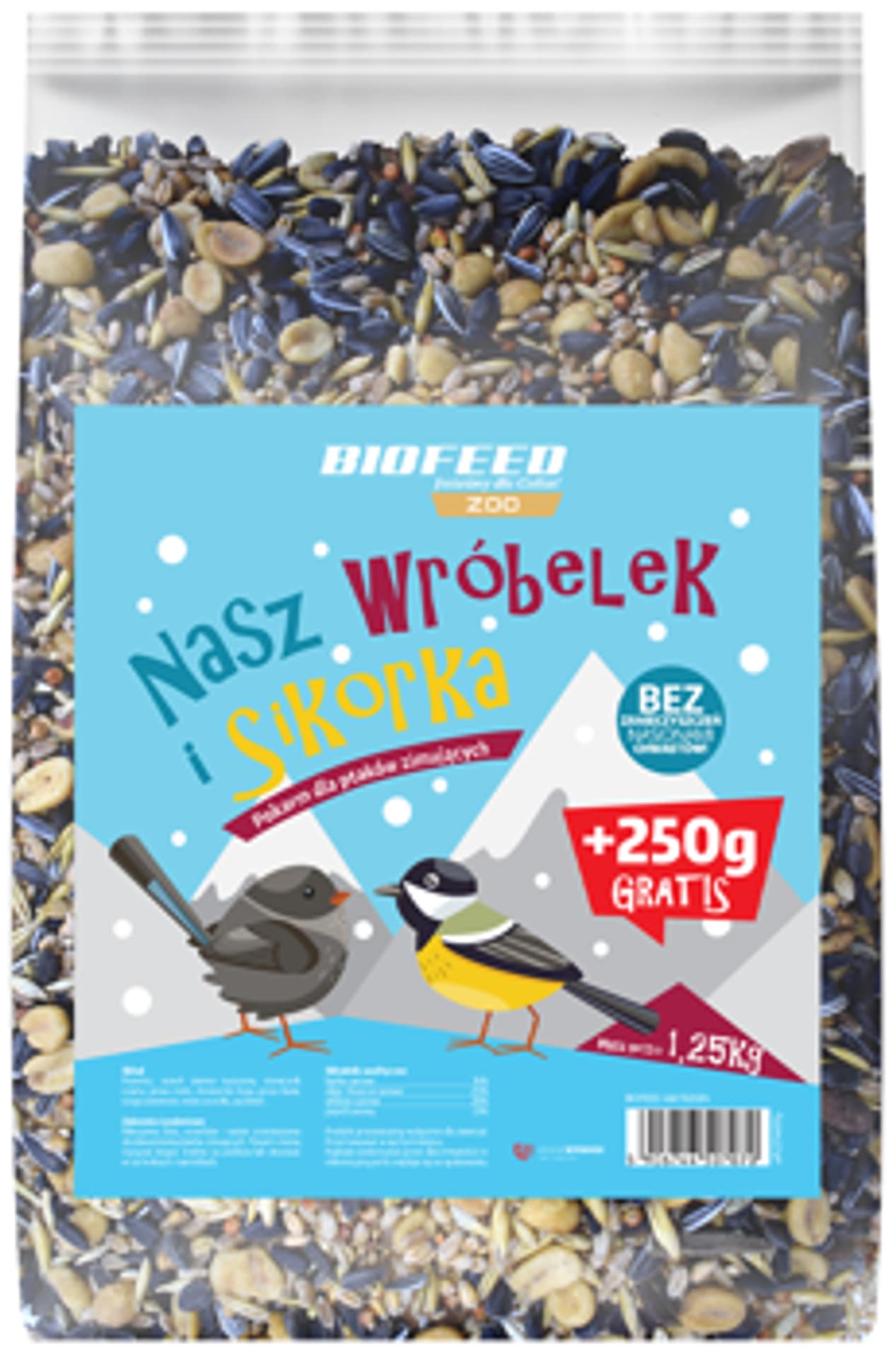 

BIOFEED Nasz Wróbelek i Sikorka pokarm dla ptaków zimujących 1,25kg
