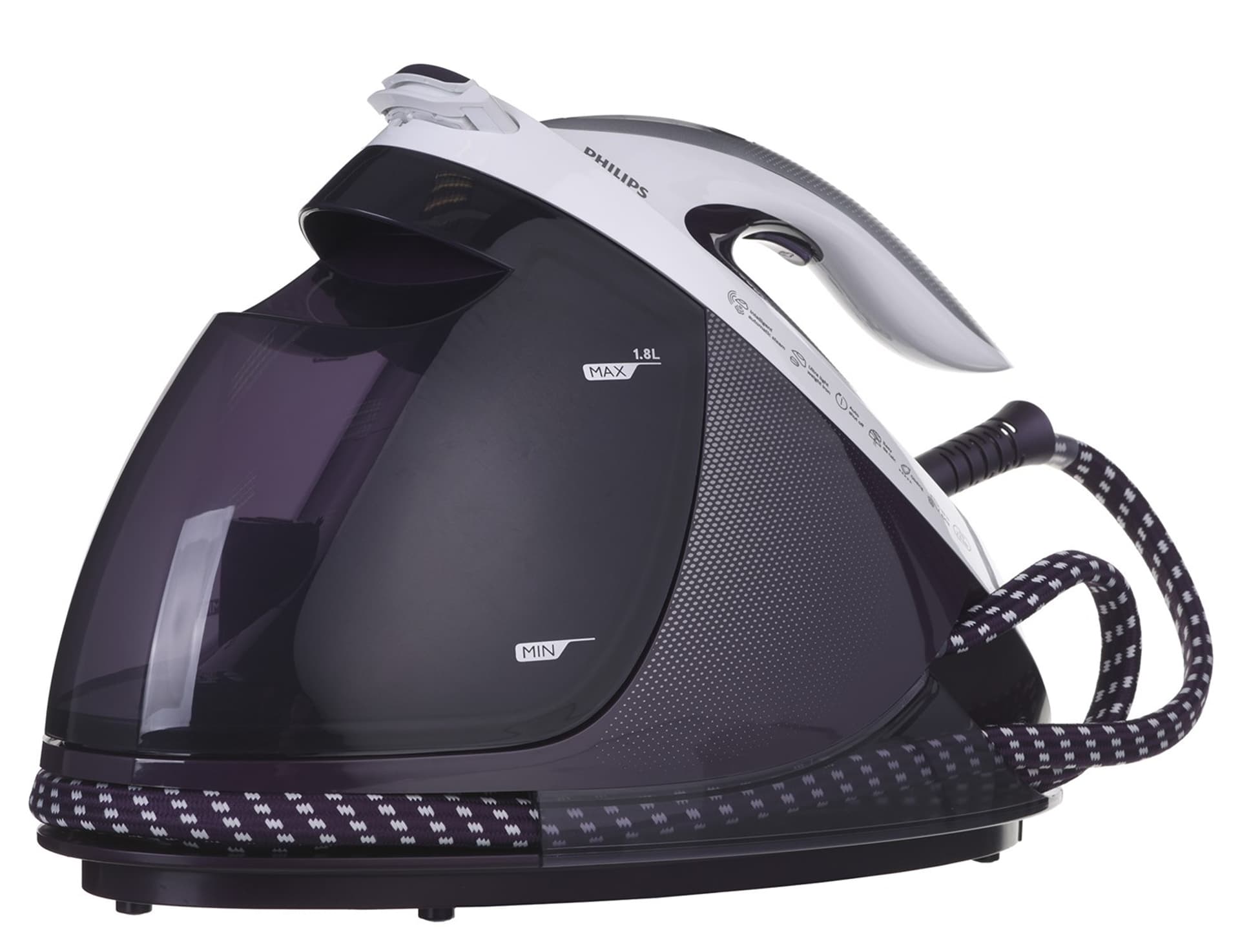 

Żelazko z generatorem pary Philips GC9660/30 (2700W; kolor fioletowy)