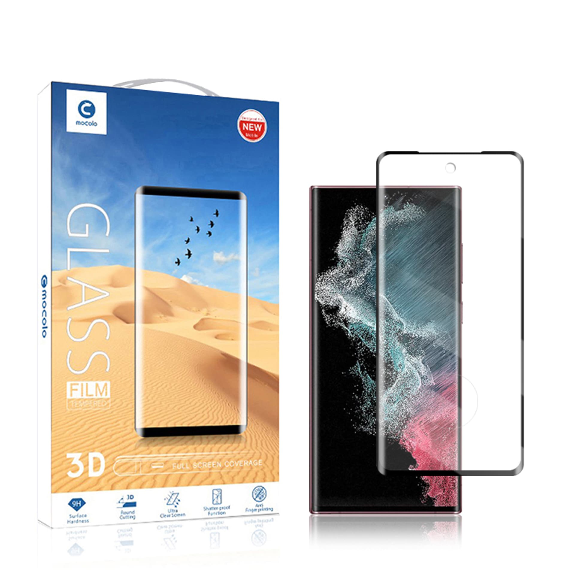 

Mocolo 3D 9H Full Glue - Szkło ochronne na cały ekran Samsung S22 Ultra (Black)