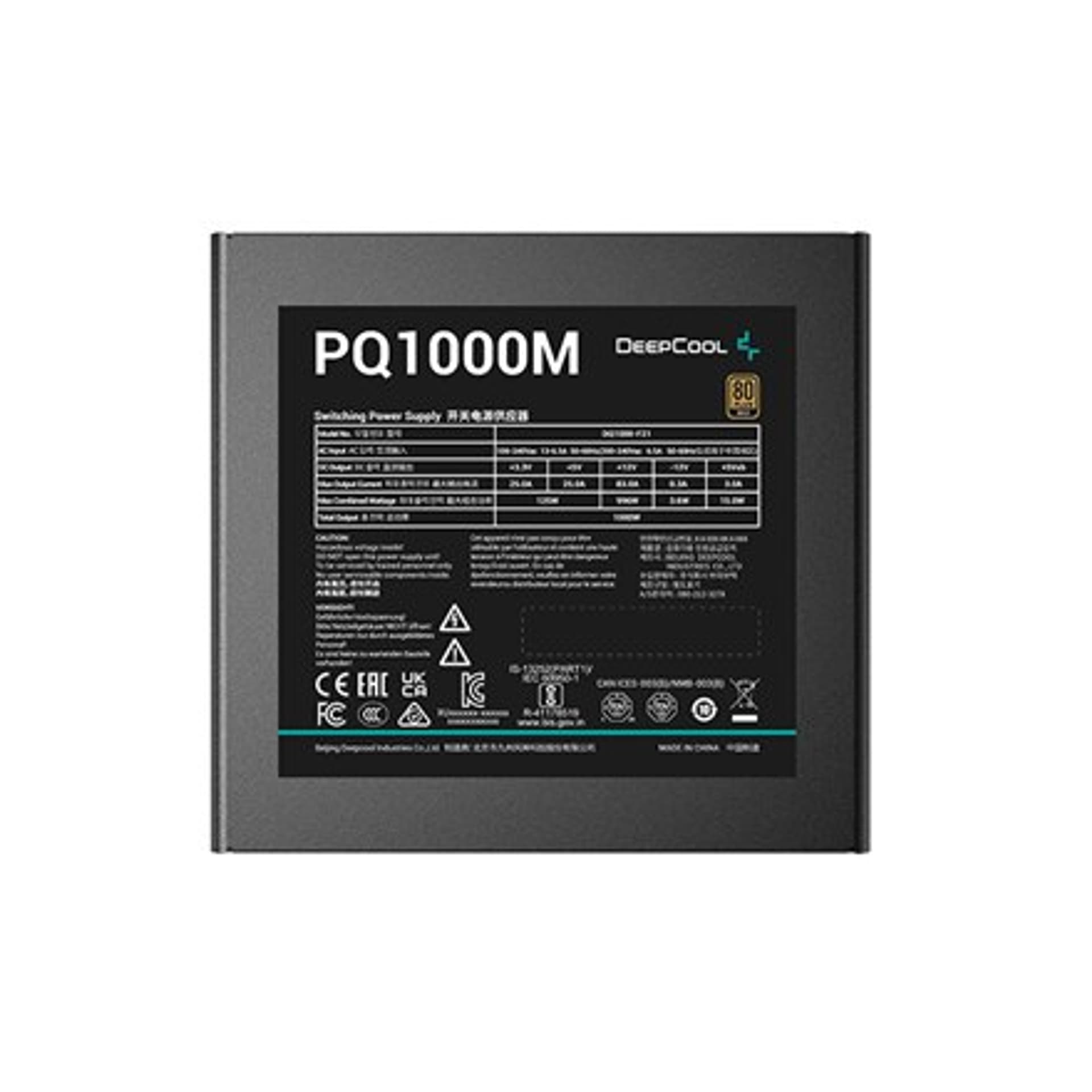 

Deepcool PQ1000M ATX12V V2.4, 1000 W, 80 PLUS Gold Certified