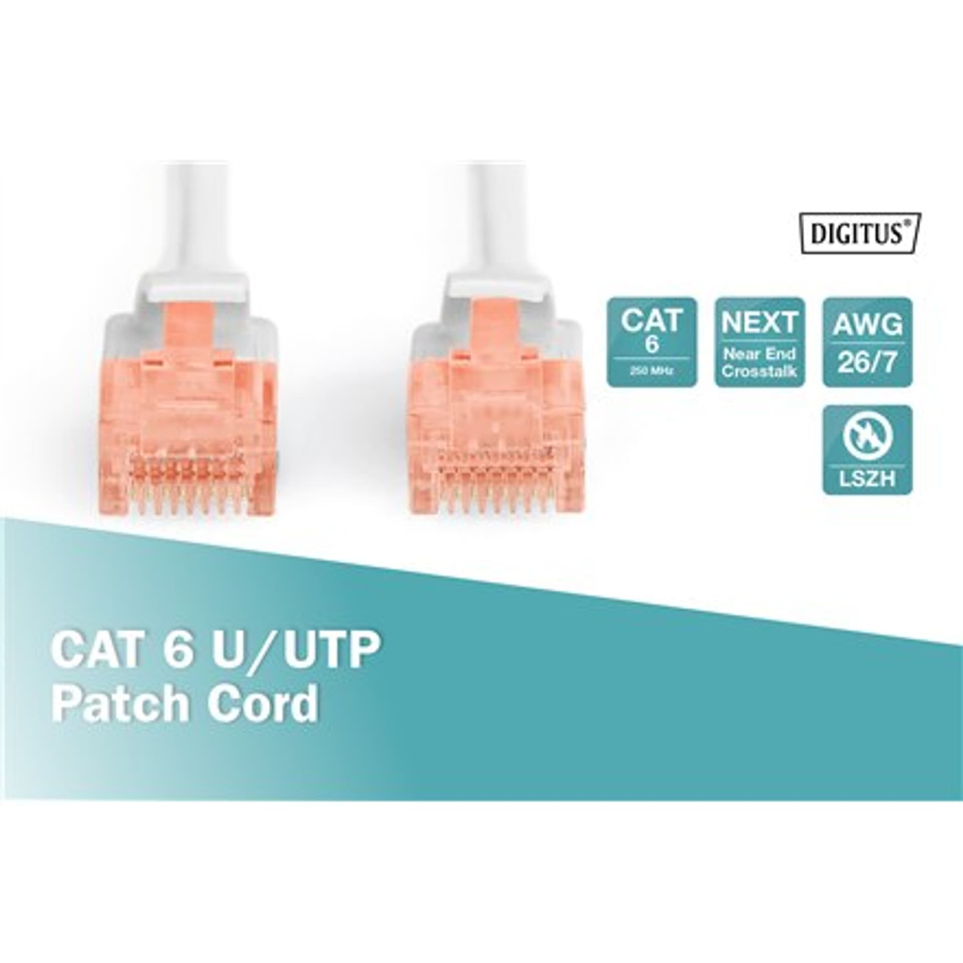 

Digitus Patch Cord CAT 6 U-UTP, Cu, LSZH AWG 26/7, 2 m