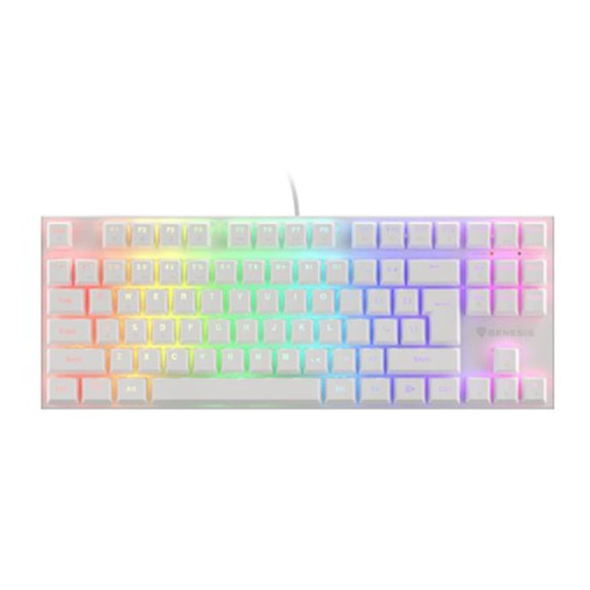 

Genesis THOR 303 TKL Gaming keyboard, RGB LED light, US, White, Wired, Brown Switch