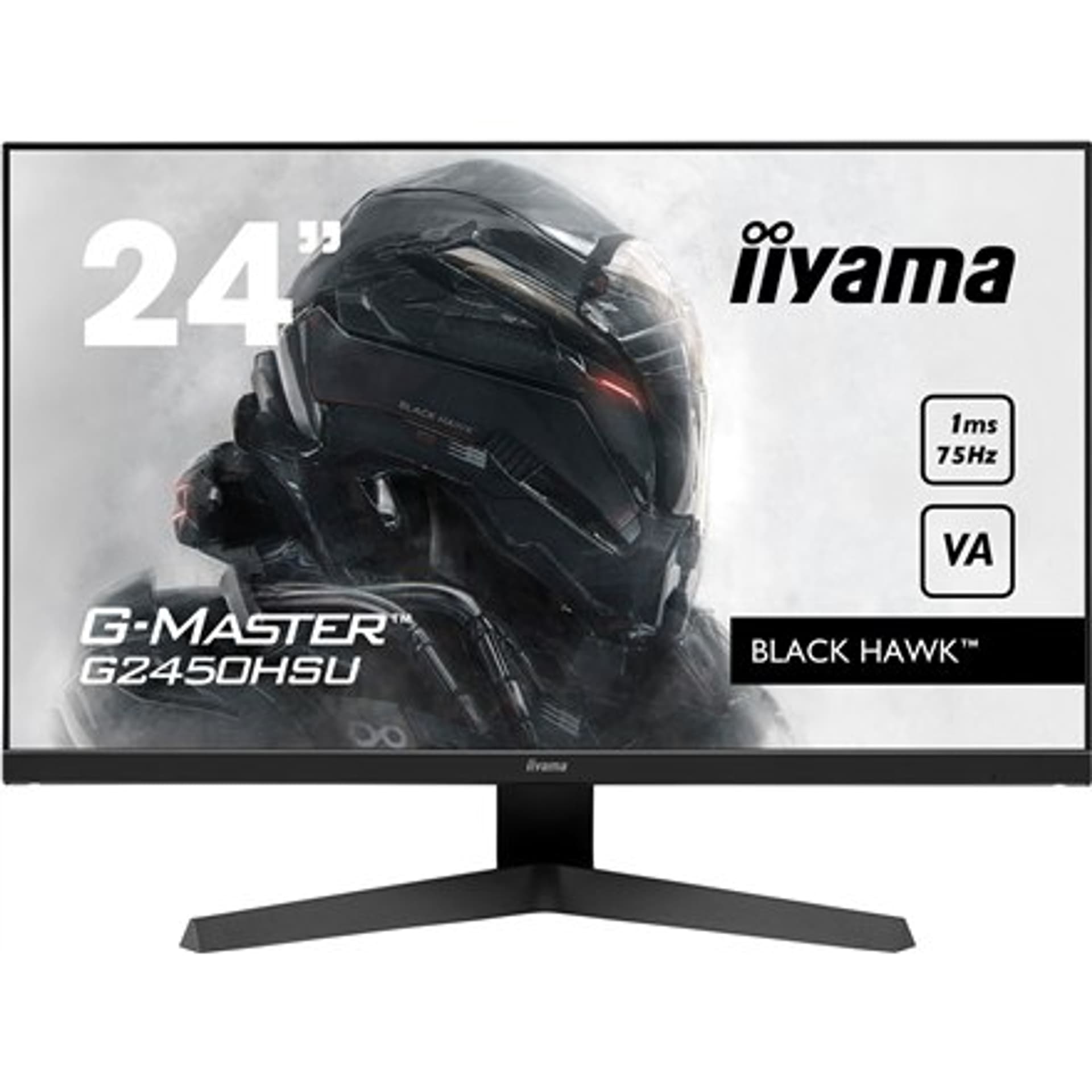 

Iiyama Black Hawk Gaming Monitor G-Master G2450HSU-B1 23.8 ", VA, FHD, 1920 x 1080, 16:9, 5 ms, 250 cd/m², Matte, black, 75 Hz,