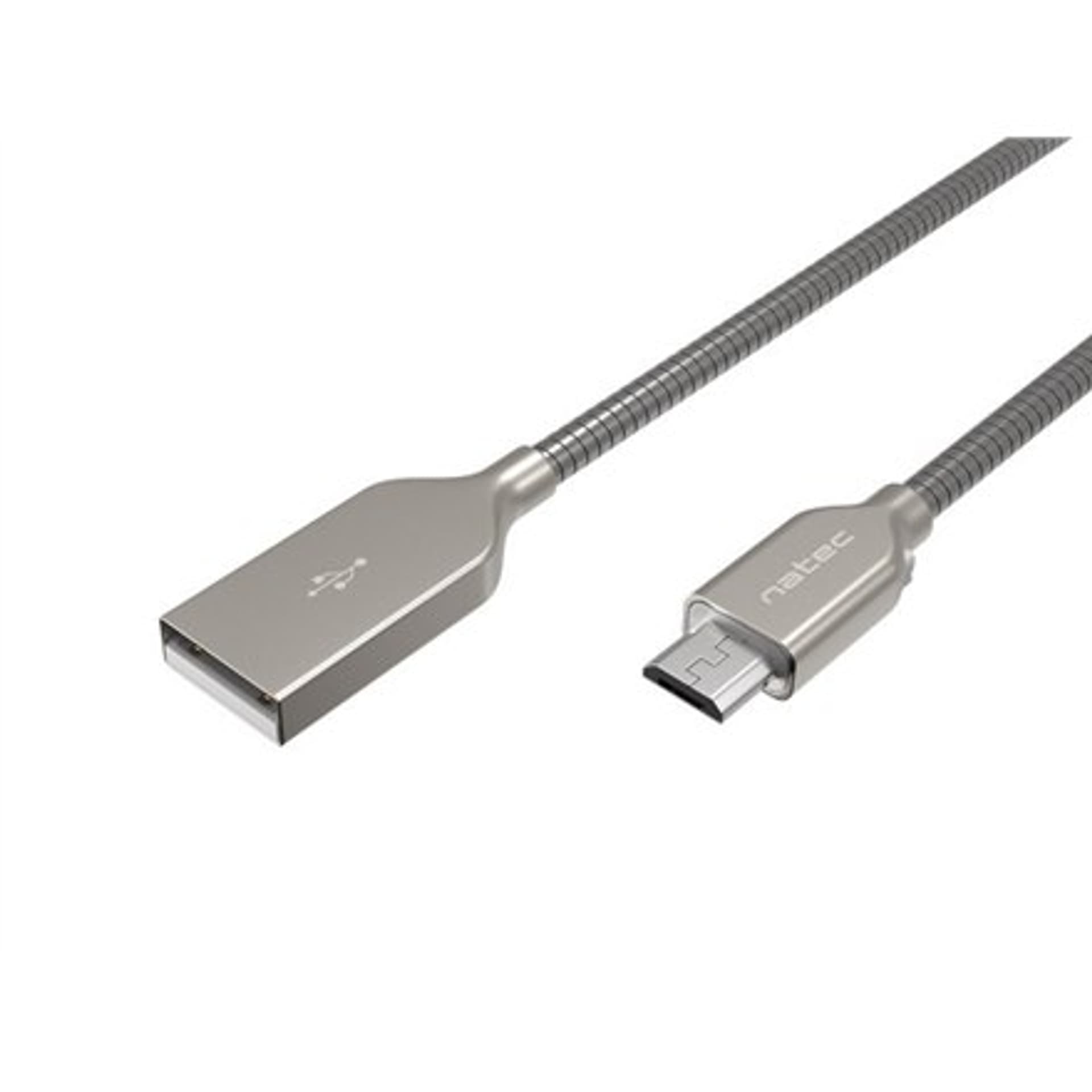 

Natec Prati, USB Micro to Type A Cable 1m, Metal, Silver