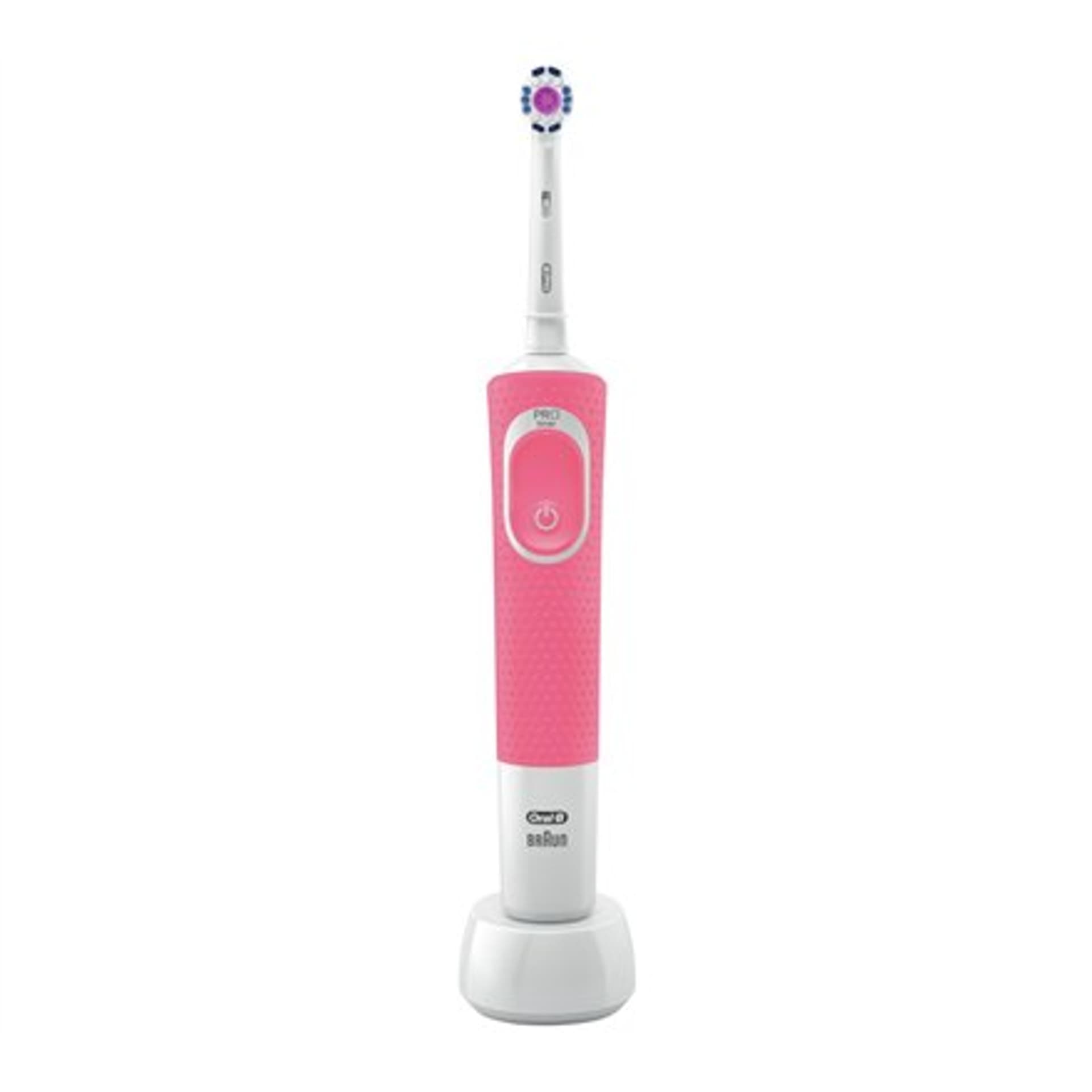 

Oral-B Electric Toothbrush D100.413.1 Vitality Pink 3DW Rechargeable, For adults, Number of brush heads included 1, Number of te