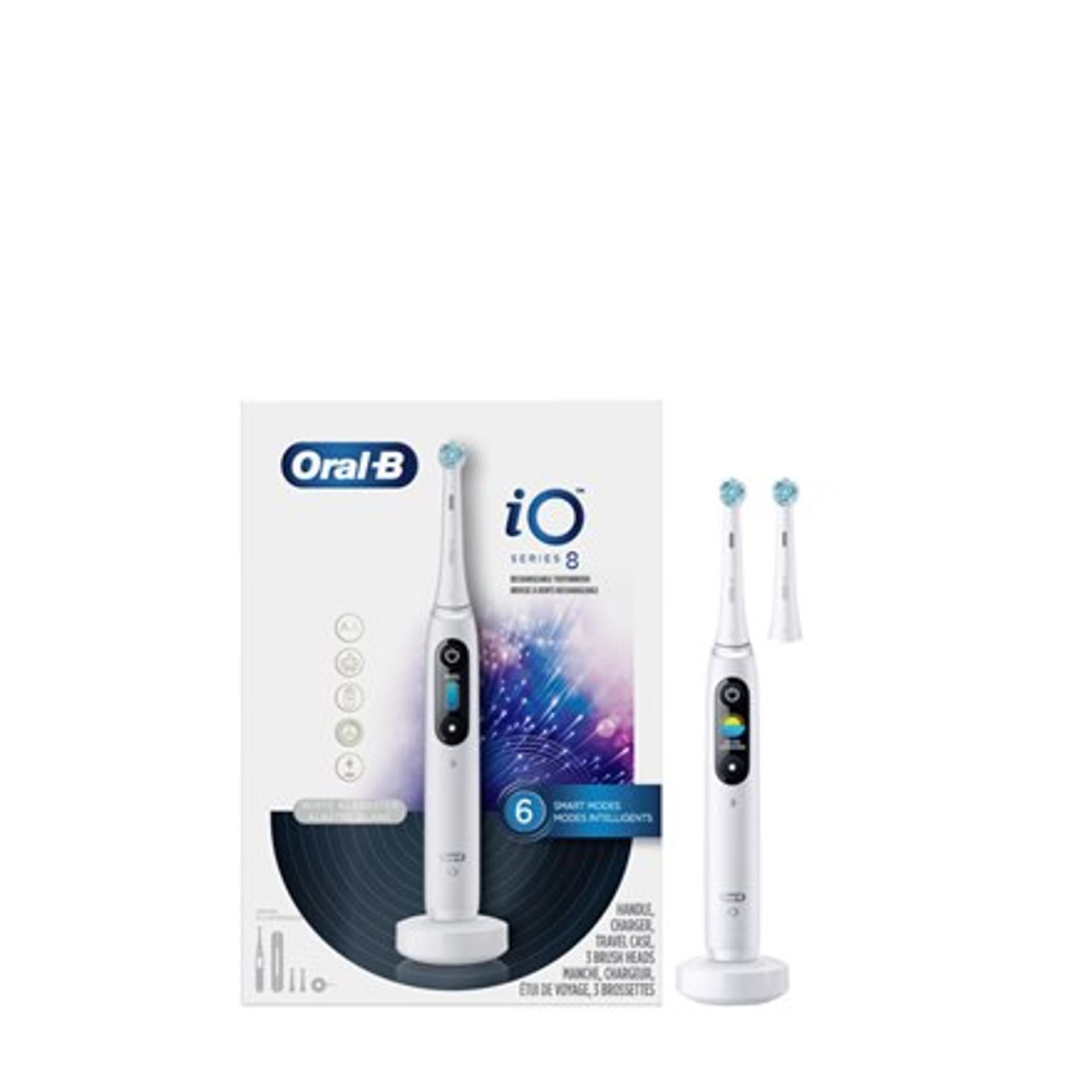 

Oral-B Electric Toothbrush iO8 Series Rechargeable, Dla dorosłych, Liczba główek szczoteczki w zestawie 1, Liczba trybów mycia z