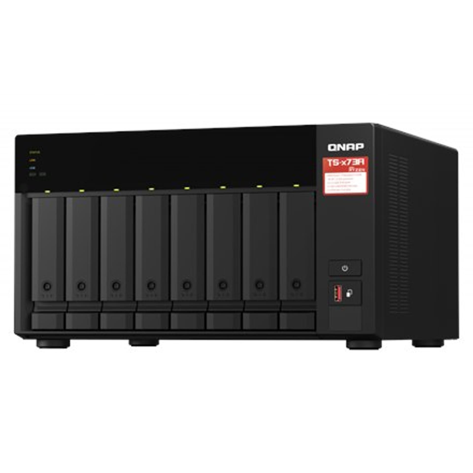 

QNAP 8-Bay QTS and QuTS hero NAS TS-873A-8G Up to 8 HDD/SSD Hot-Swap, Ryzen V1500B Quad-Core, Processor frequency 2.2 GHz, 8 GB,