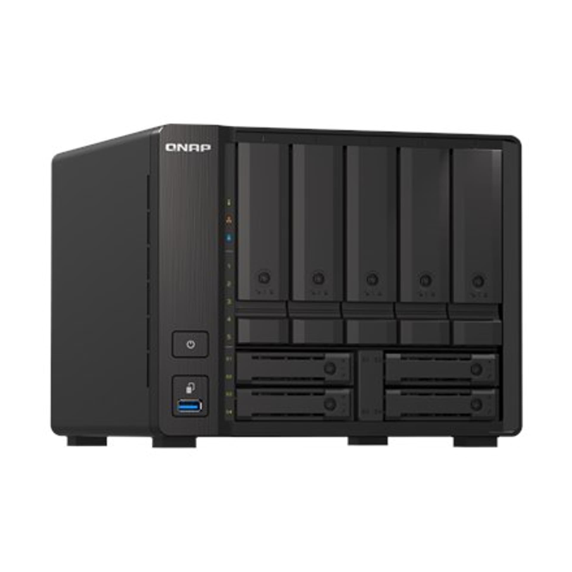 

QNAP 9-Bay QuTS hero NAS TS-H973AX-8G Up to 9 HDD/SSD Hot-Swap, Ryzen V1500B Quad-Core, Processor frequency 2.2 GHz, 8 GB, DDR4,