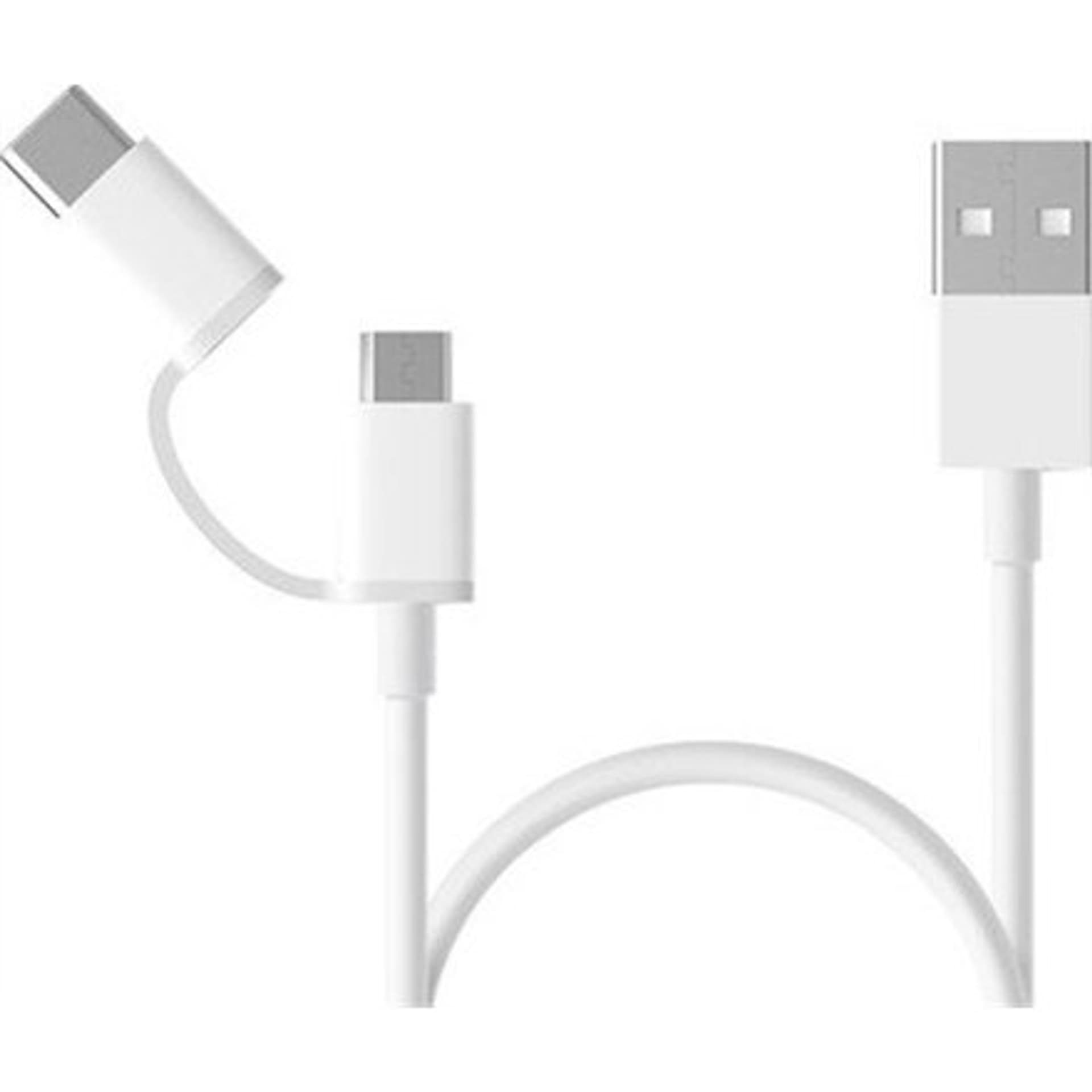 

Xiaomi Mi 2-in-1 USB Cable Micro USB to Type C White, Charge & Sync Cable, 0.3 m