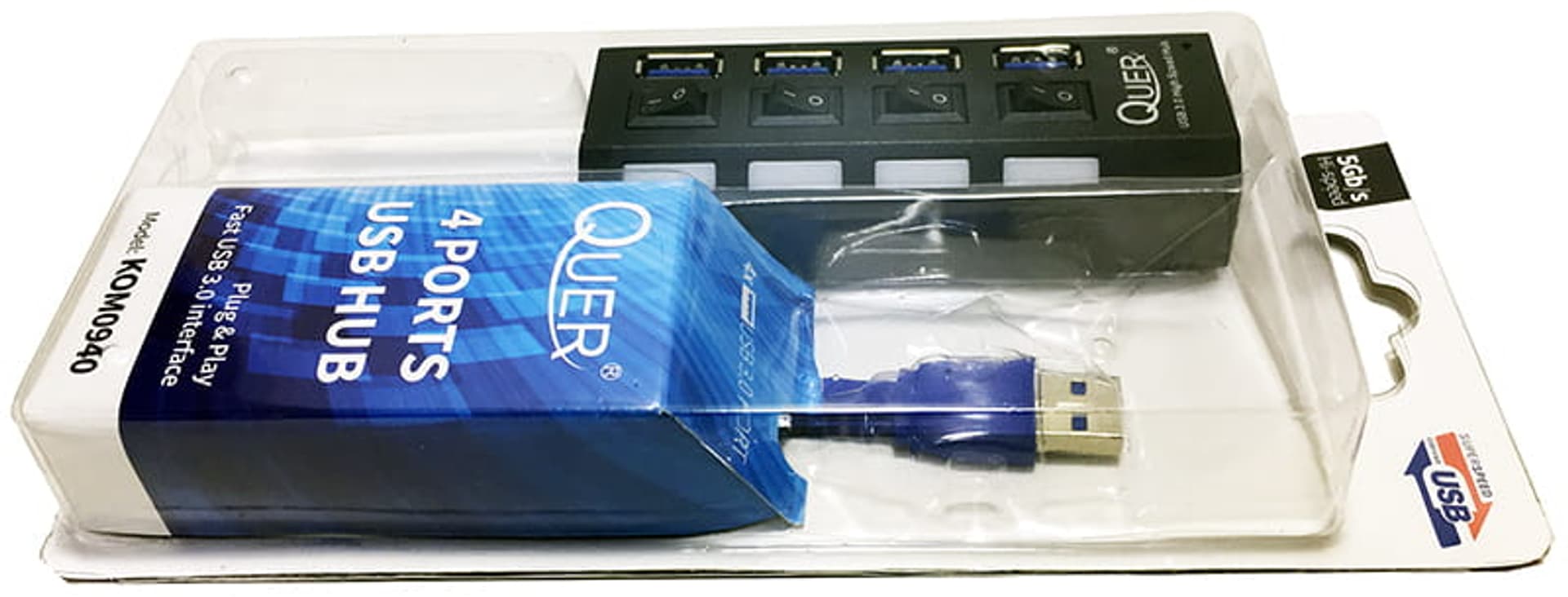 Hub USB 3.0 4-portowy Quer Pro KOM0940
