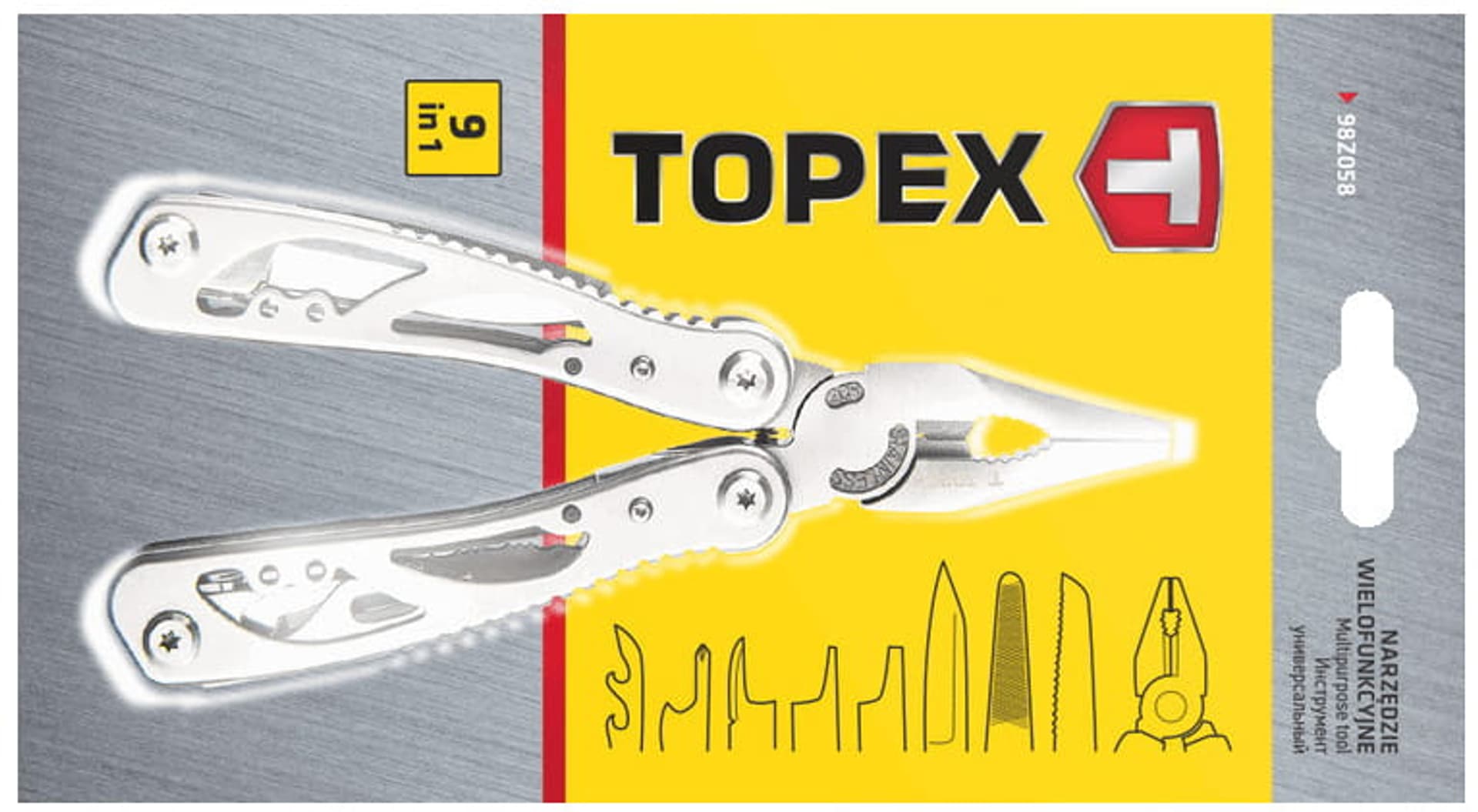 

Narzędzie wielofunkcyjna 9 elementowe Topex 98Z058