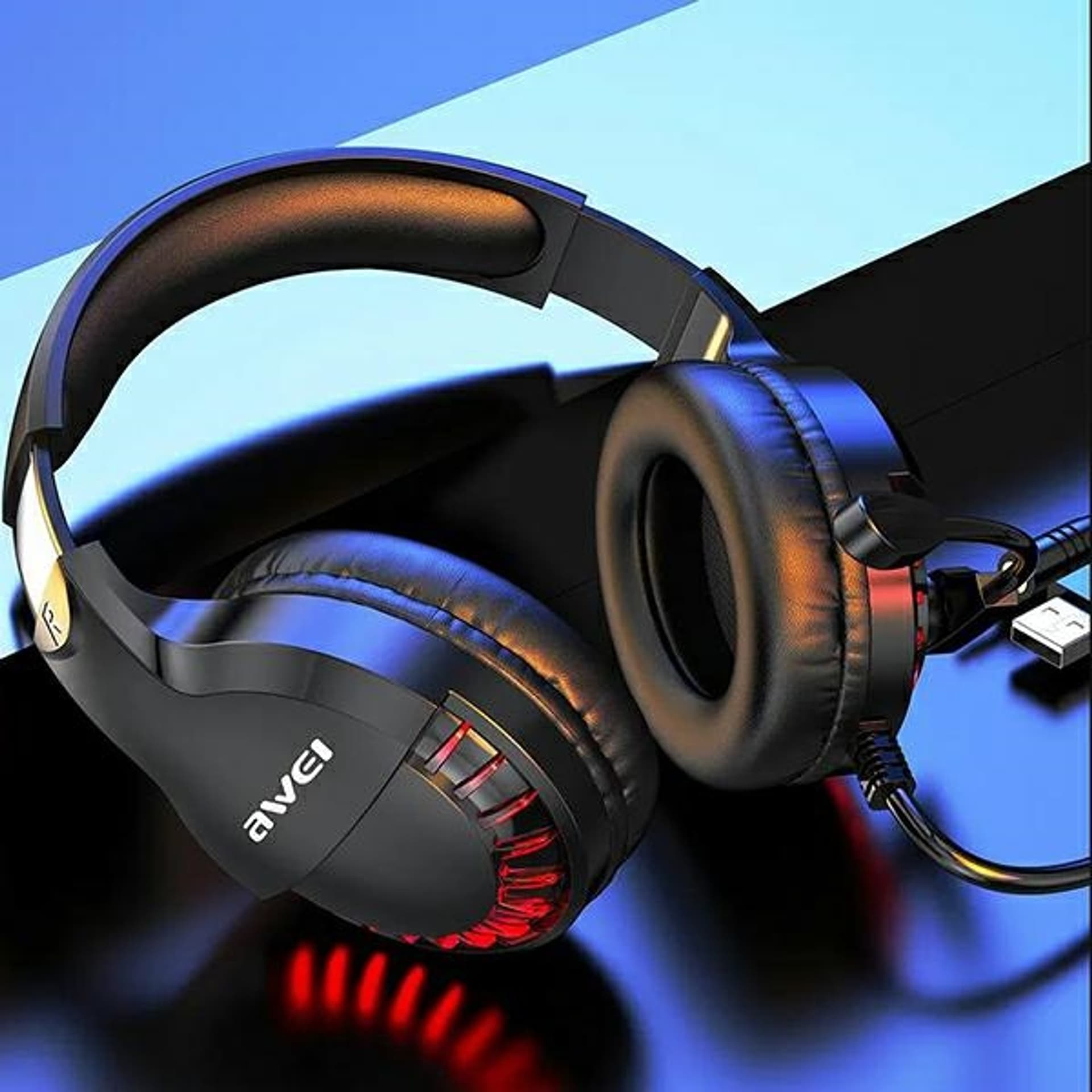 

AWEI słuchawki gaming ES-770i nauszne gamingowe z mikrofonem czarny/black