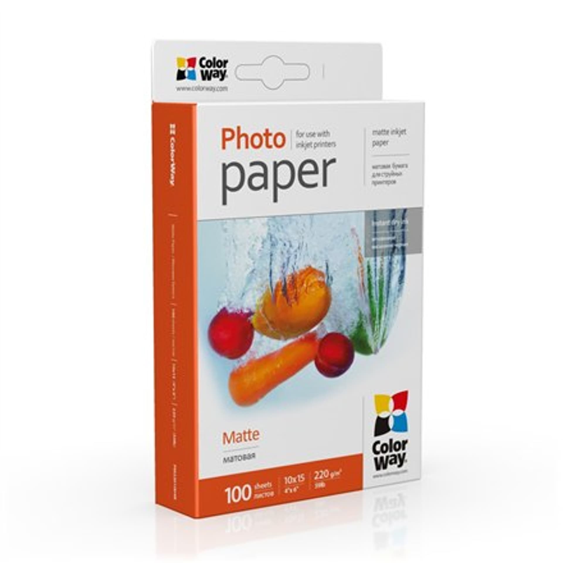 

ColorWay PM2201004R Matte Photo Paper, White, 10 x 15 cm, 220 g/m