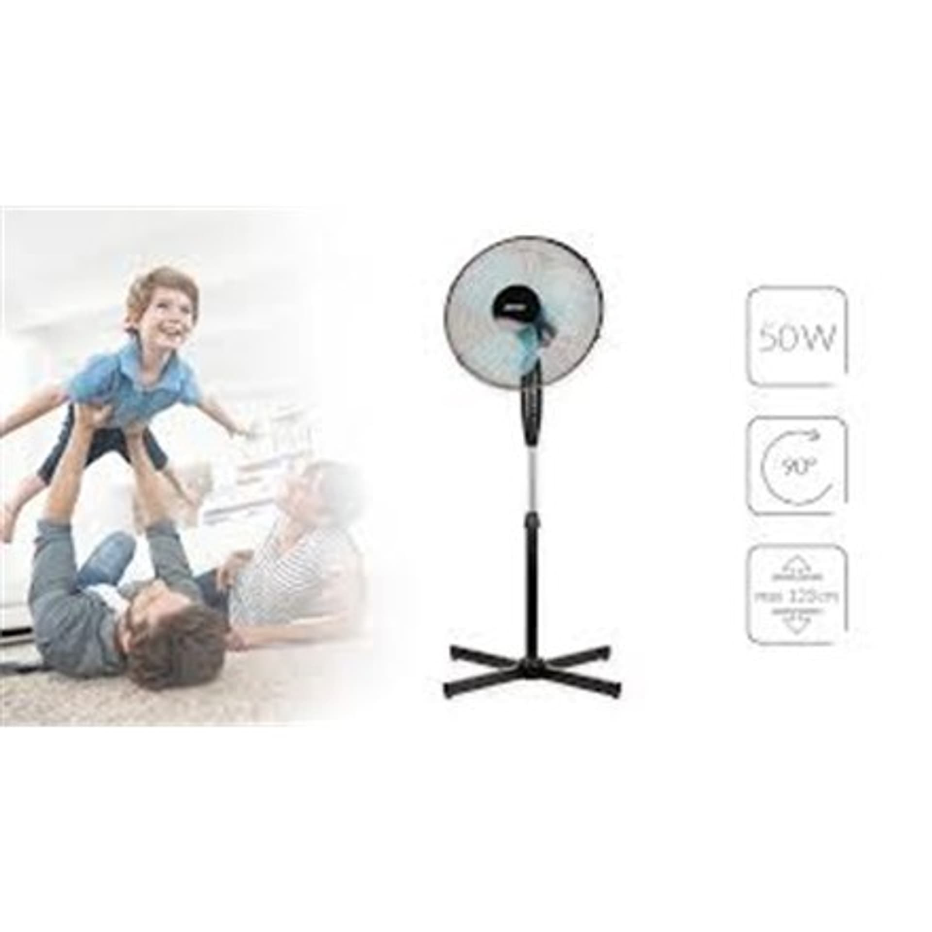 

MPM MWP-17/C Wentylator stojący, ilość biegów 3, 50 W, oscylacja, średnica 42 cm, czarny
