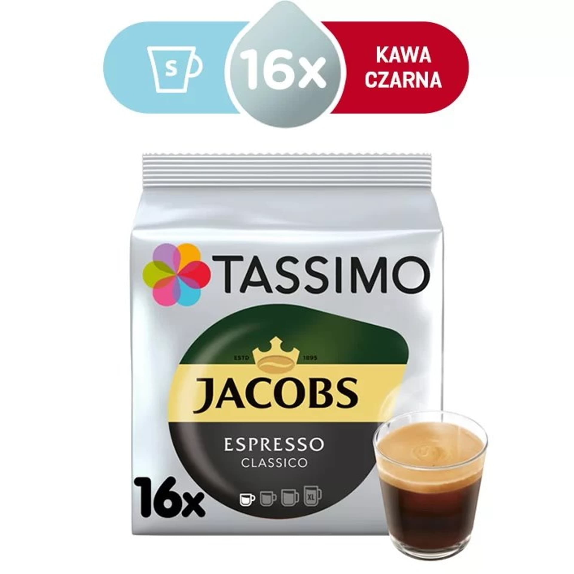 

KAPSUŁKI TASSIMO 16szt JACOBS ESPRESSO CLASSICO 118,4G