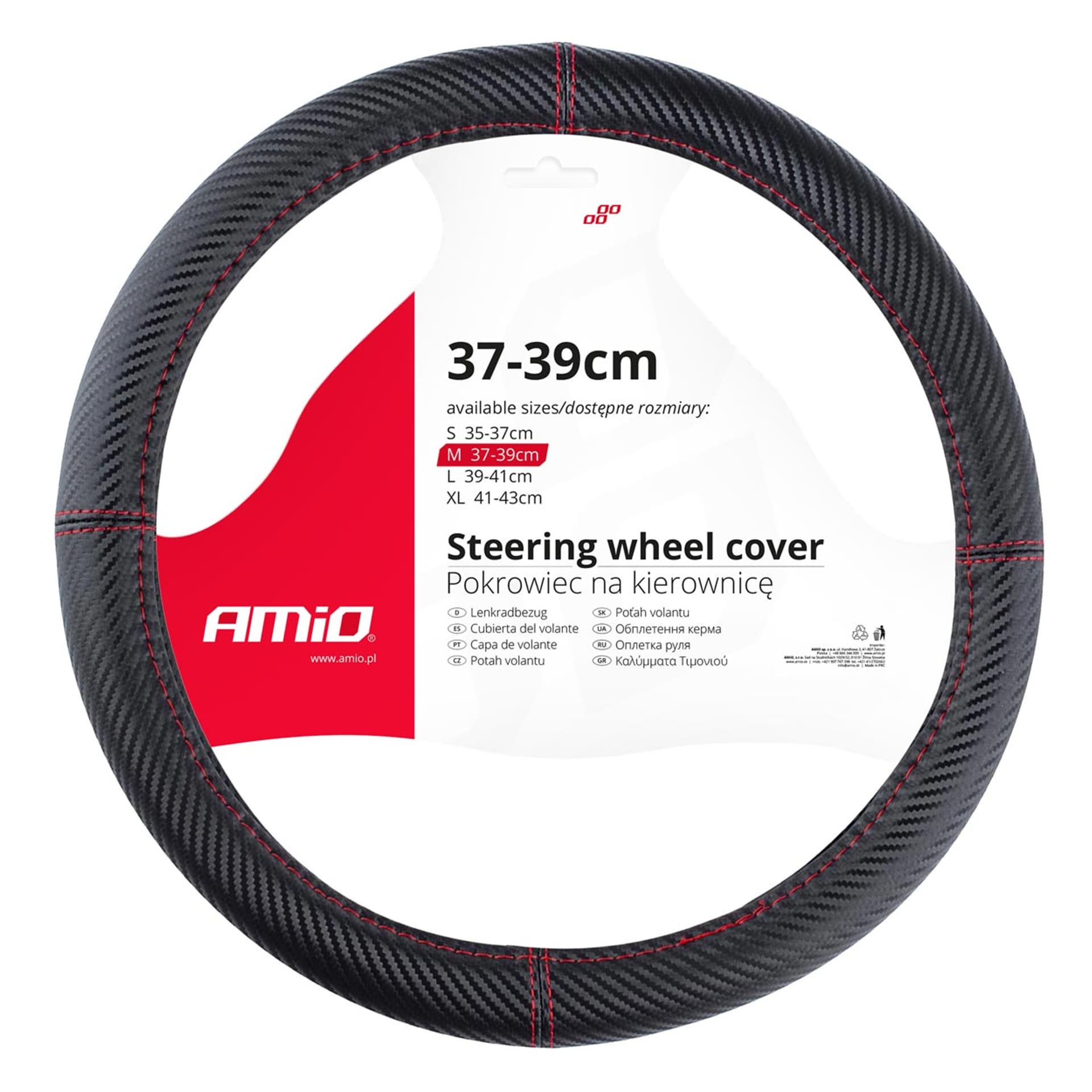

Pokrowiec nakładka na kierownicę samochodową m 37-39cm swc-38-m amio-02811