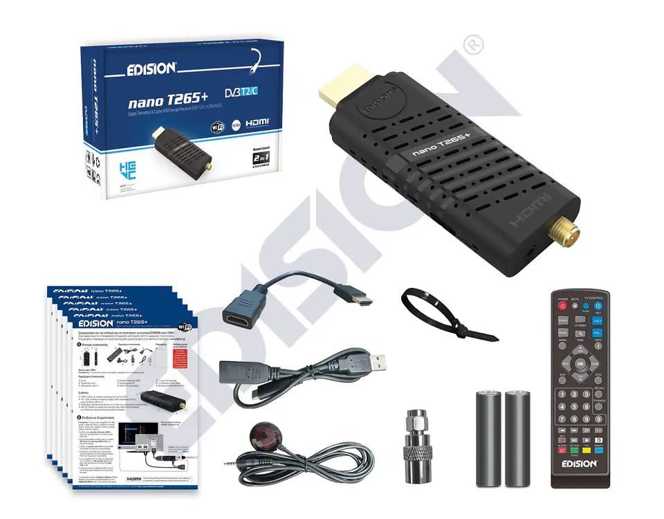 EDISION Nano T265+ Receptor dongle HDMI Terrestre TDT DVB-T2 y por Cable DVB-C  - Electrowifi