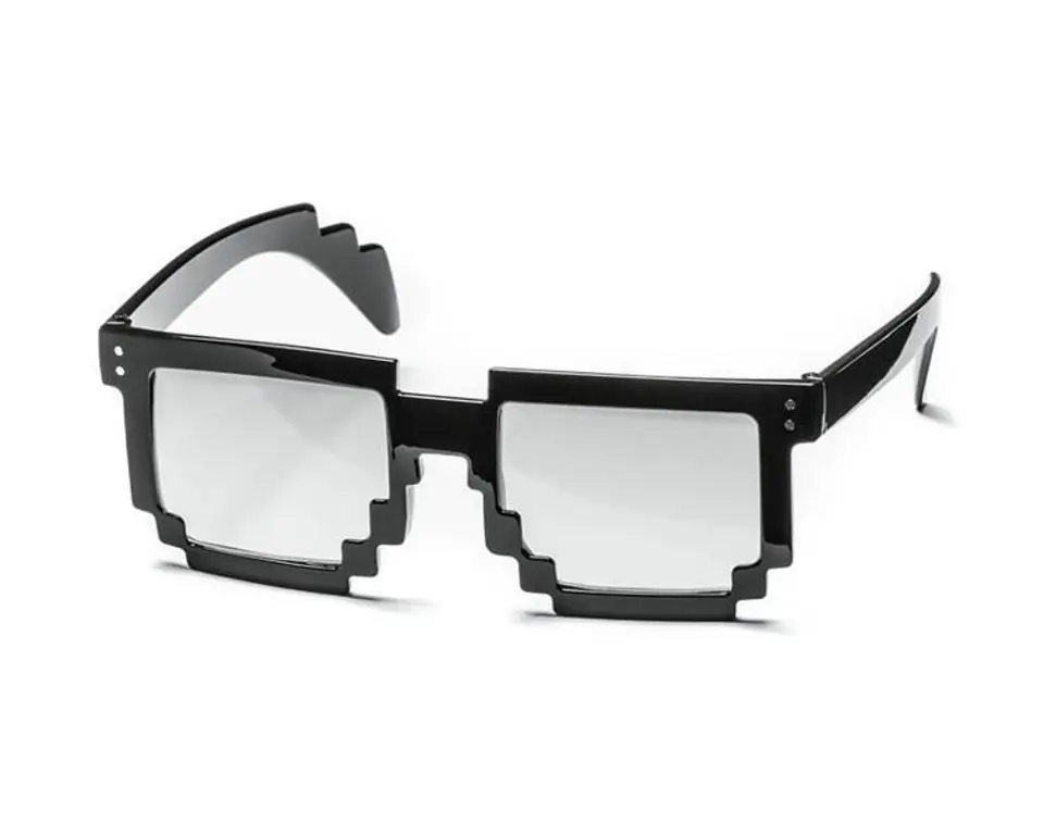 8 bit pixel glasses transparent Wasserman.eu