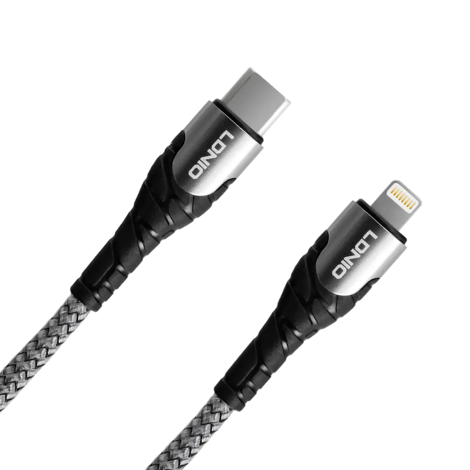 LDNIO LC112 - Câble Lightning vers Type C 200cm en nylon tressé - charge et  transfert de données rapide pour iPhone et iPad - supporte 65W