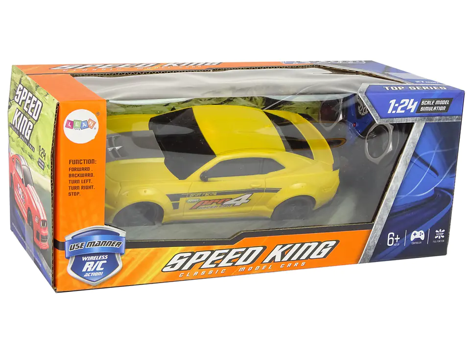 Sport Fast Remote Controlled Car R C Yellow 1 24 Speed King Wasserman.eu