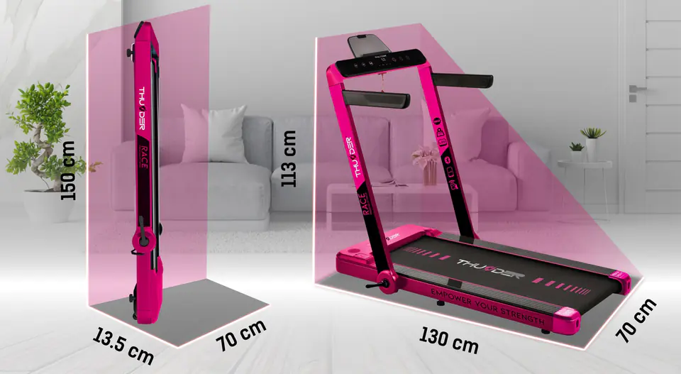 Pink electric treadmill hotsell