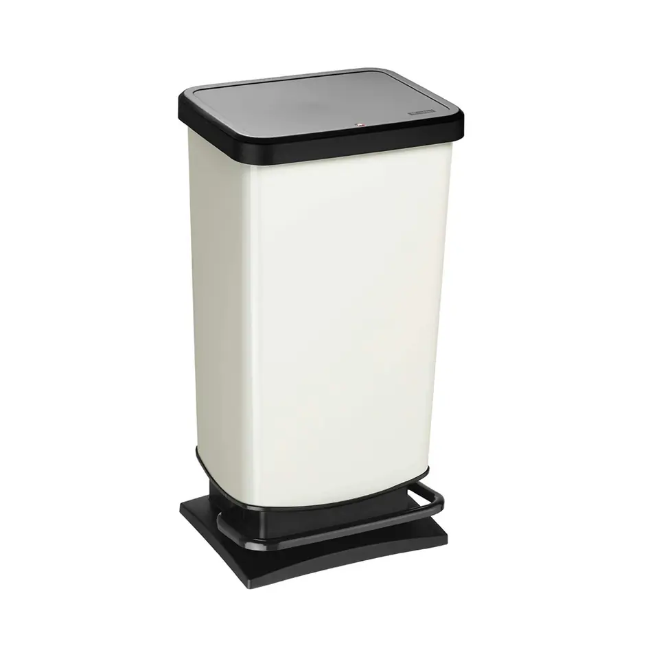 Trash bin with pedal Rotho Paso 40L cool white