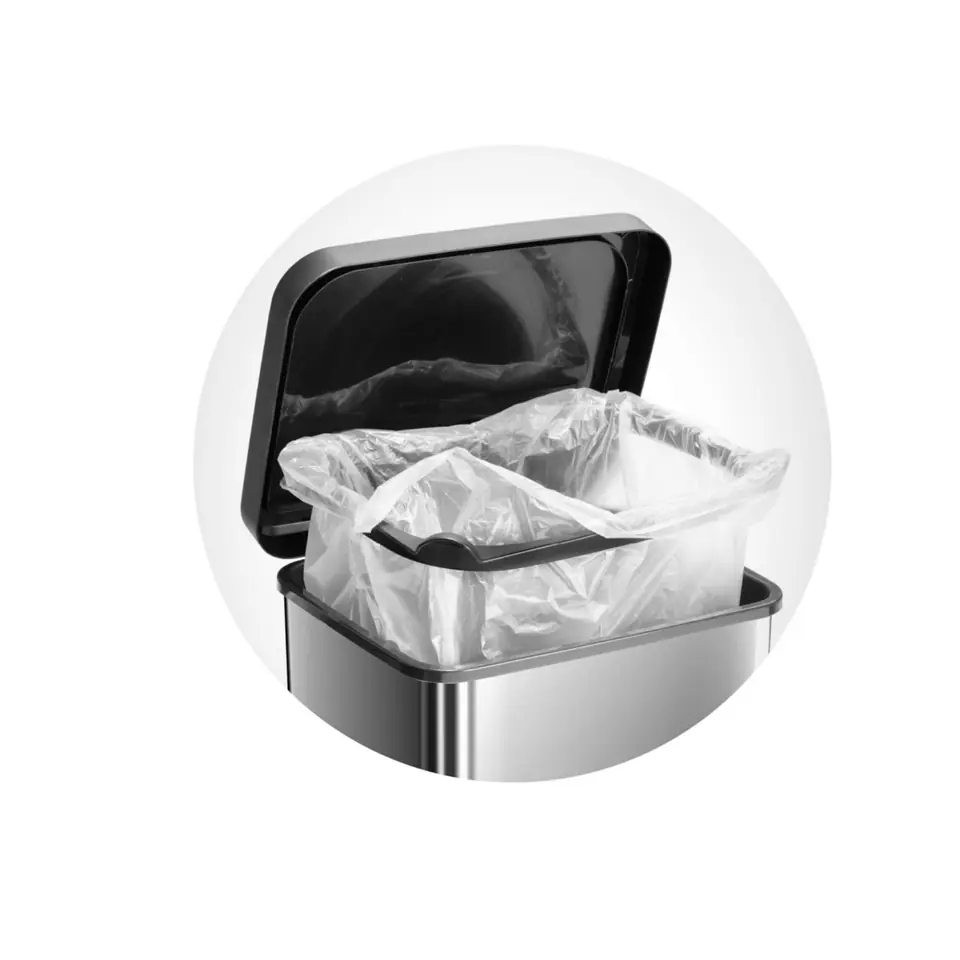 Trash bin with pedal Rotho Paso 40L cool white