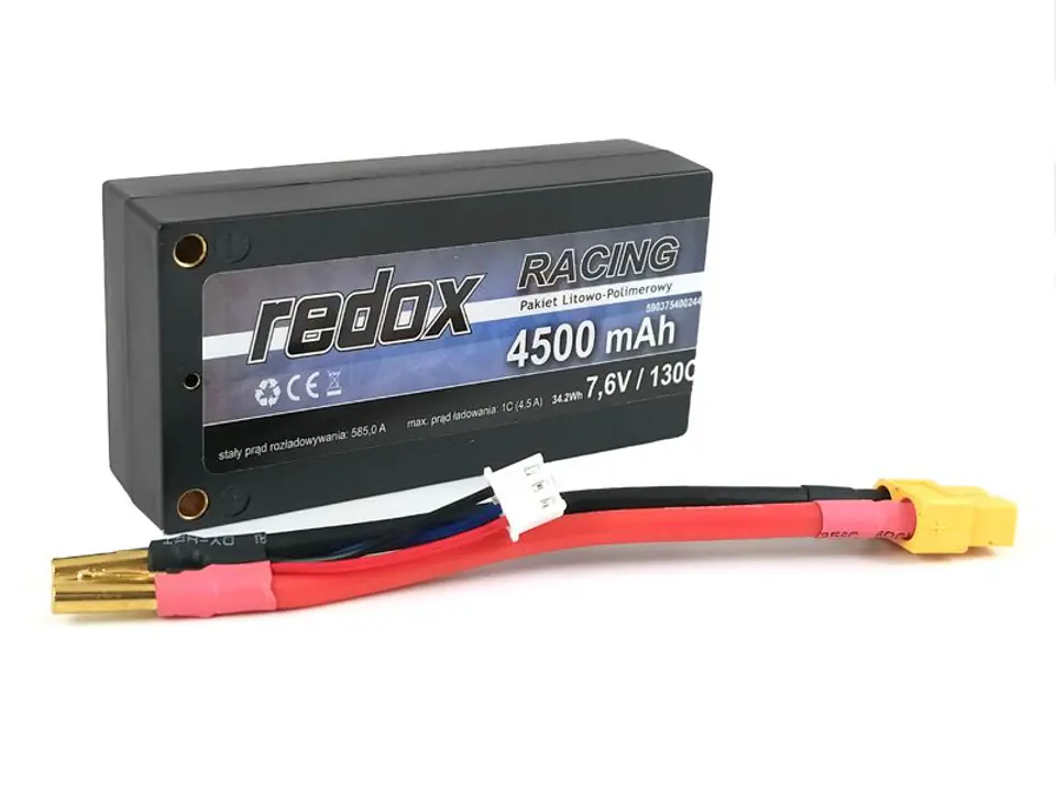 Redox 4500 mAh 7,6V 130C Shorty Racing Hardcase - XT60 Redox 4500 mAh 7,6V 130C Shorty Racing Hardcase - XT60