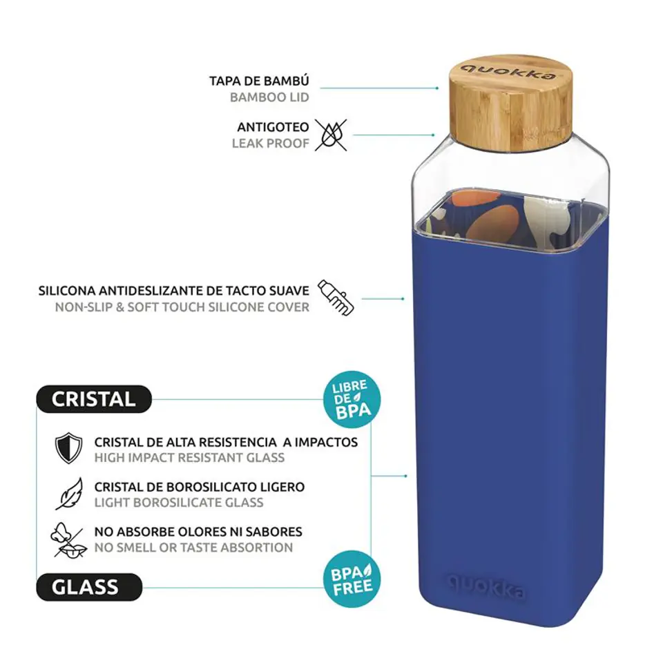 Quokka KAI BLACK MARBLE | SCATOLA PER PRANZO IN ACCIAIO INOX