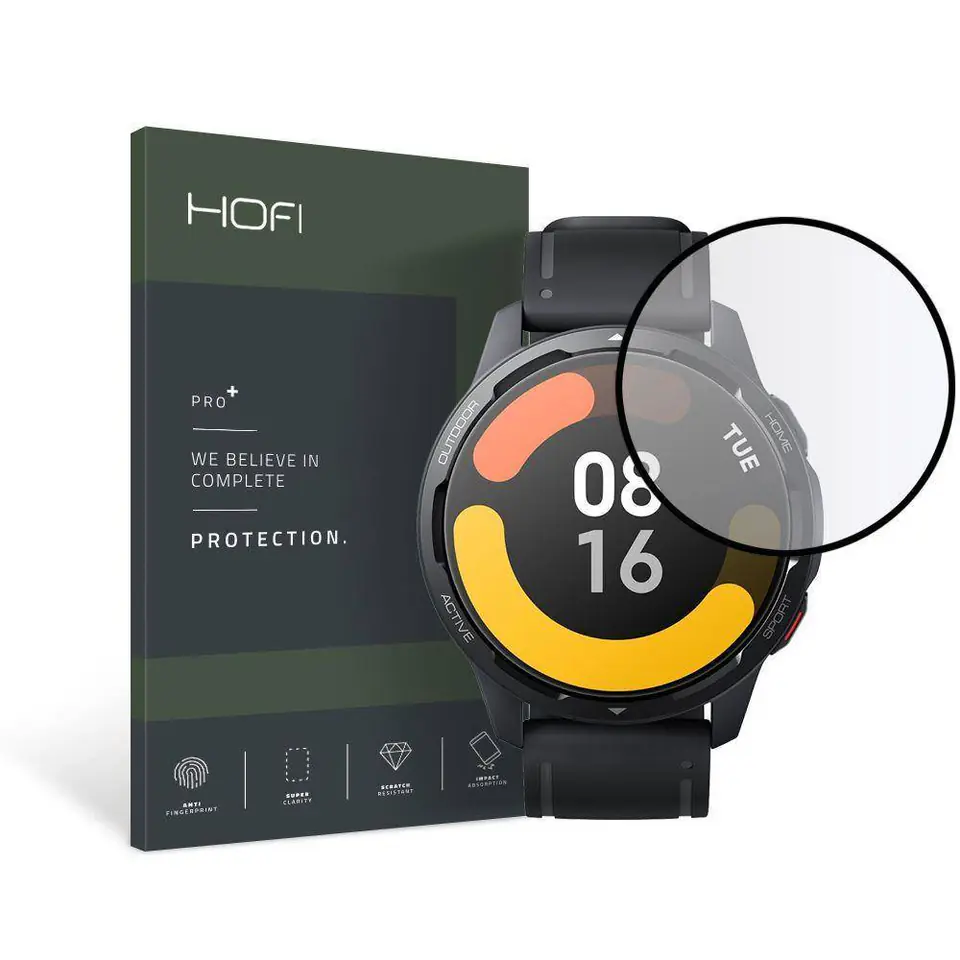 ⁨Szkło Hybrydowe XIAOMI WATCH S1 ACTIVE HOFI Hybrid Pro+ czarne⁩ w sklepie Wasserman.eu